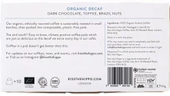 Kiss the Hippo Coffee Organic Decaf Blend Pods 10 pods