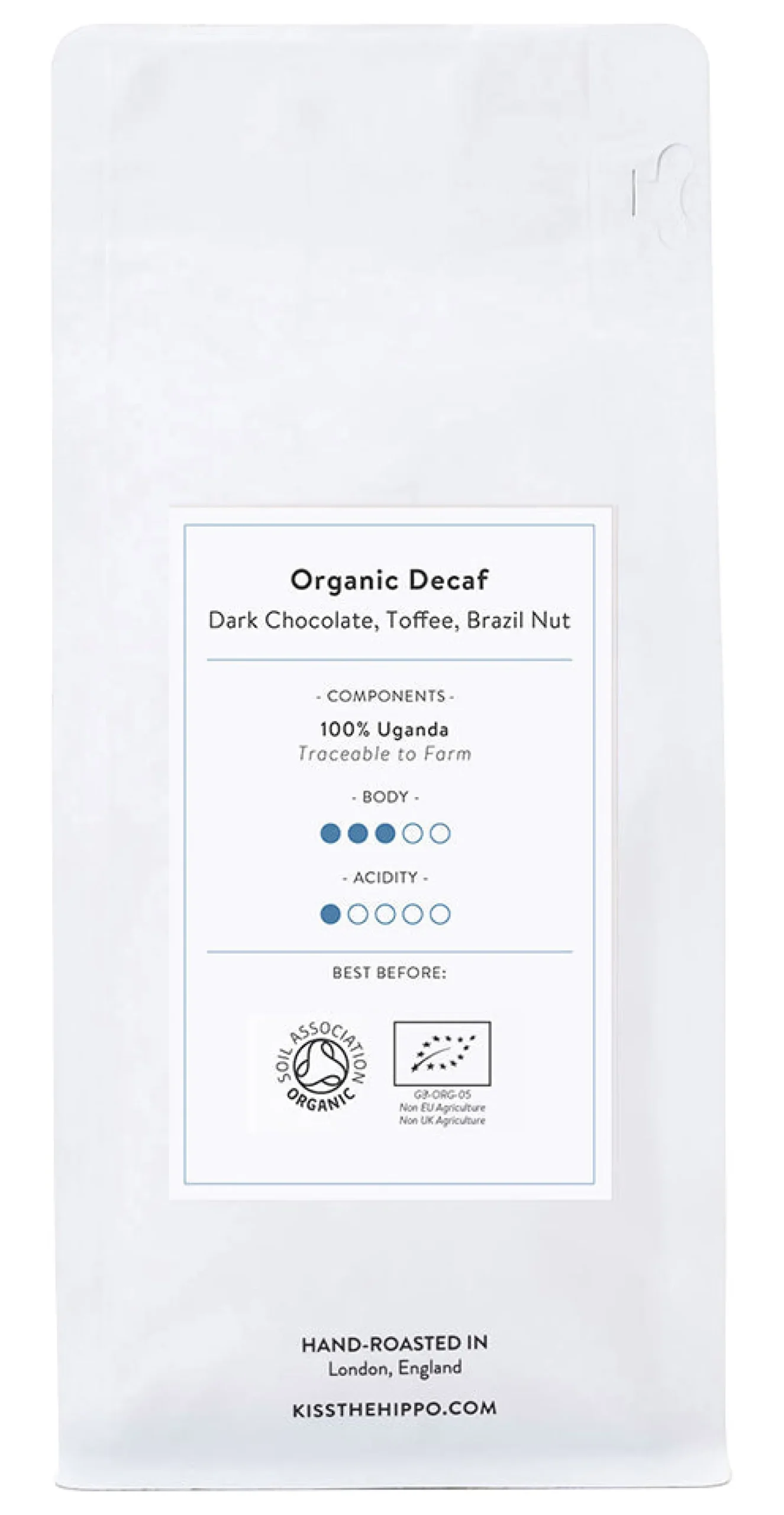 Kiss the Hippo Coffee Organic Decaf Single Origin 250g (Ground for Filter) 250g