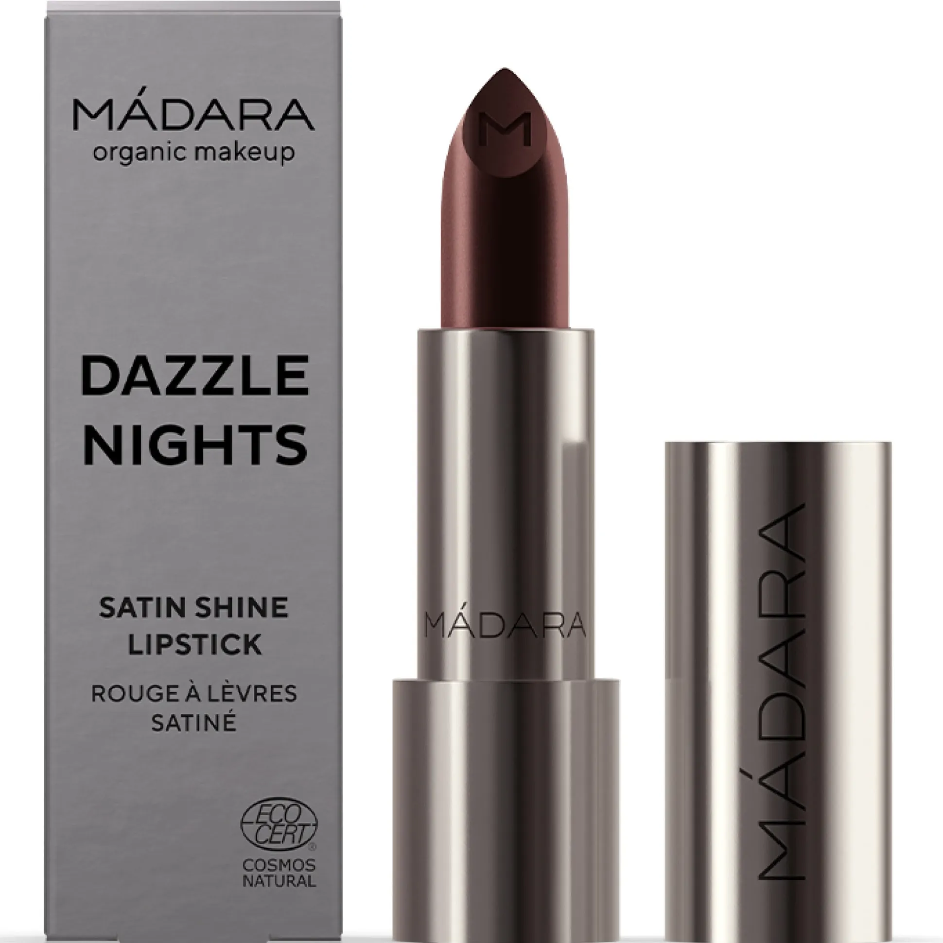 MADARA DAZZLE NIGHTS Satin Shine Lipstick, #504 DOMINANCE 3g