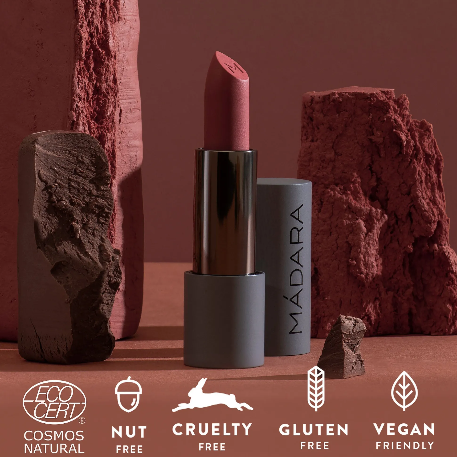 MADARA VELVET WEAR Matte Cream Lipstick, #32 WARM NUDE 3g