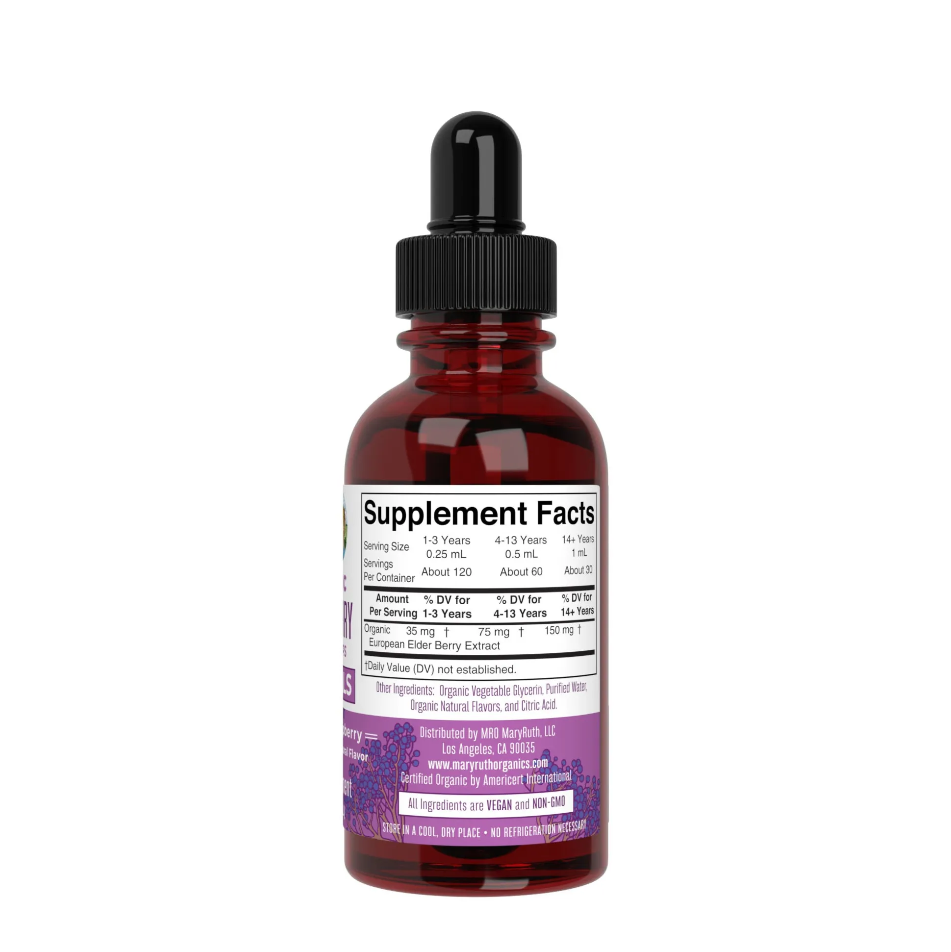 MaryRuth's Elderberry Drops (Blueberry + Raspberry) 29ml