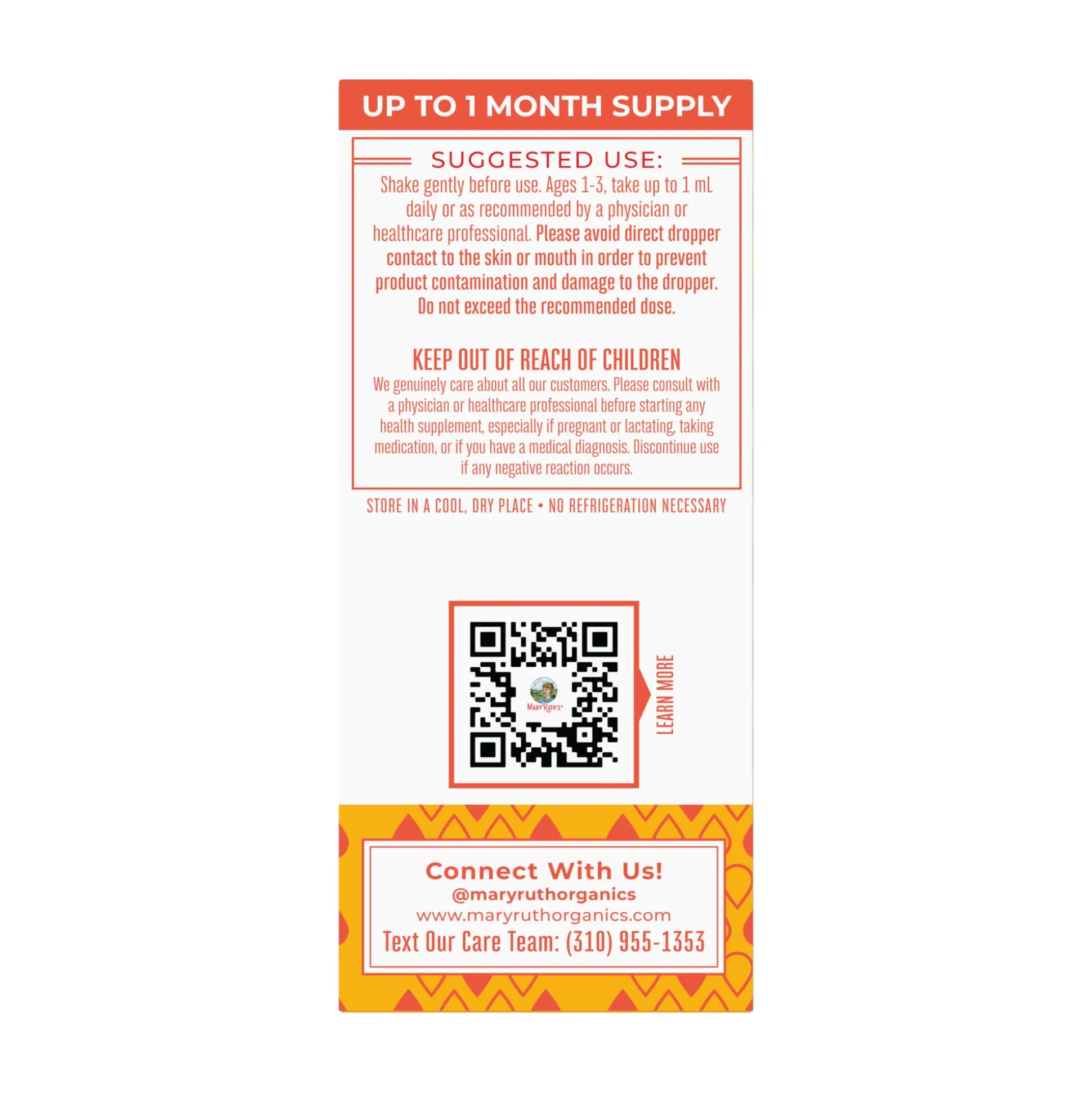 MaryRuth's Toddler Vitamin D3+K2 Drops, Unflavored 29ml