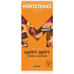 Montezuma's Dark with Orange and Geranium Bar 90g