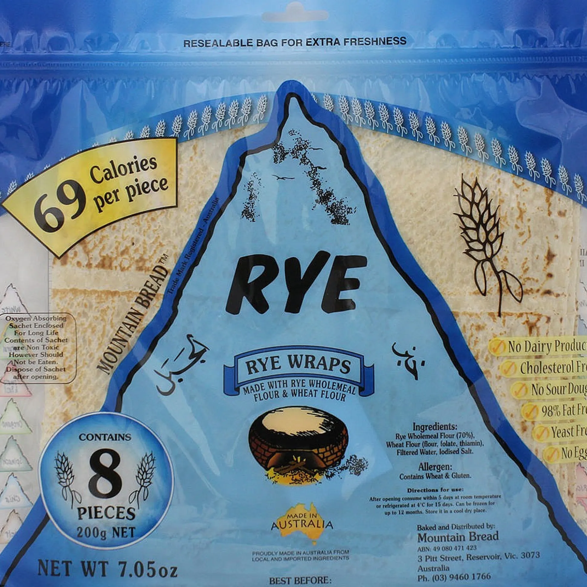 Mountain Bread Rye Wraps 200g