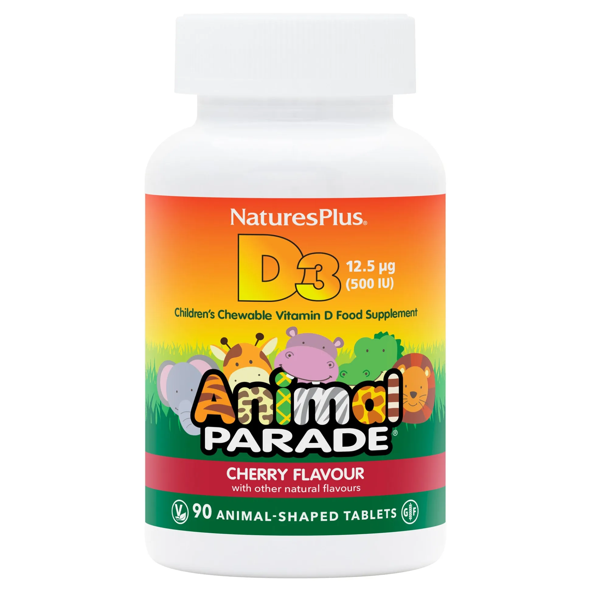 Nature's Plus Animal Parade Children's Chewable Vitamin D3 500 IU 90 tabs