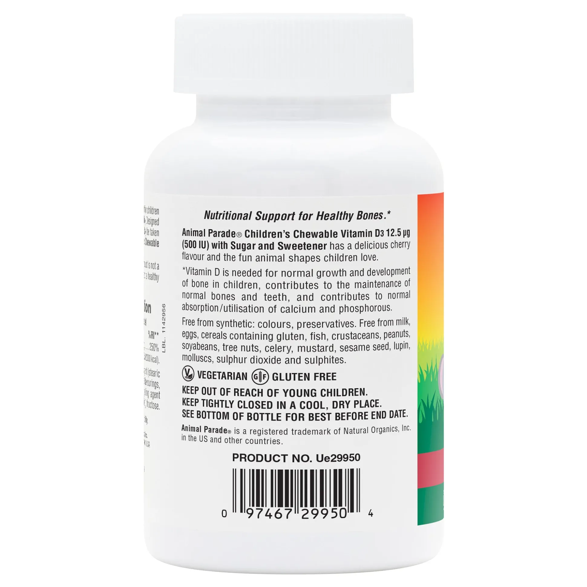 Nature's Plus Animal Parade Children's Chewable Vitamin D3 500 IU 90 tabs