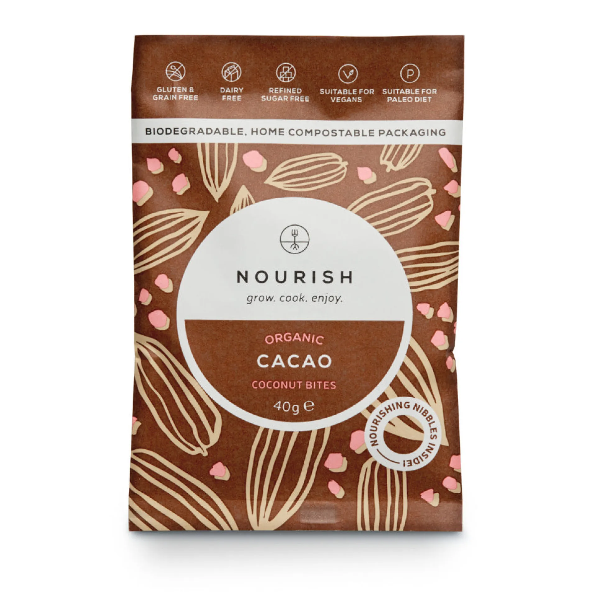 Nourish Organic Cacao Coconut Bites 40g