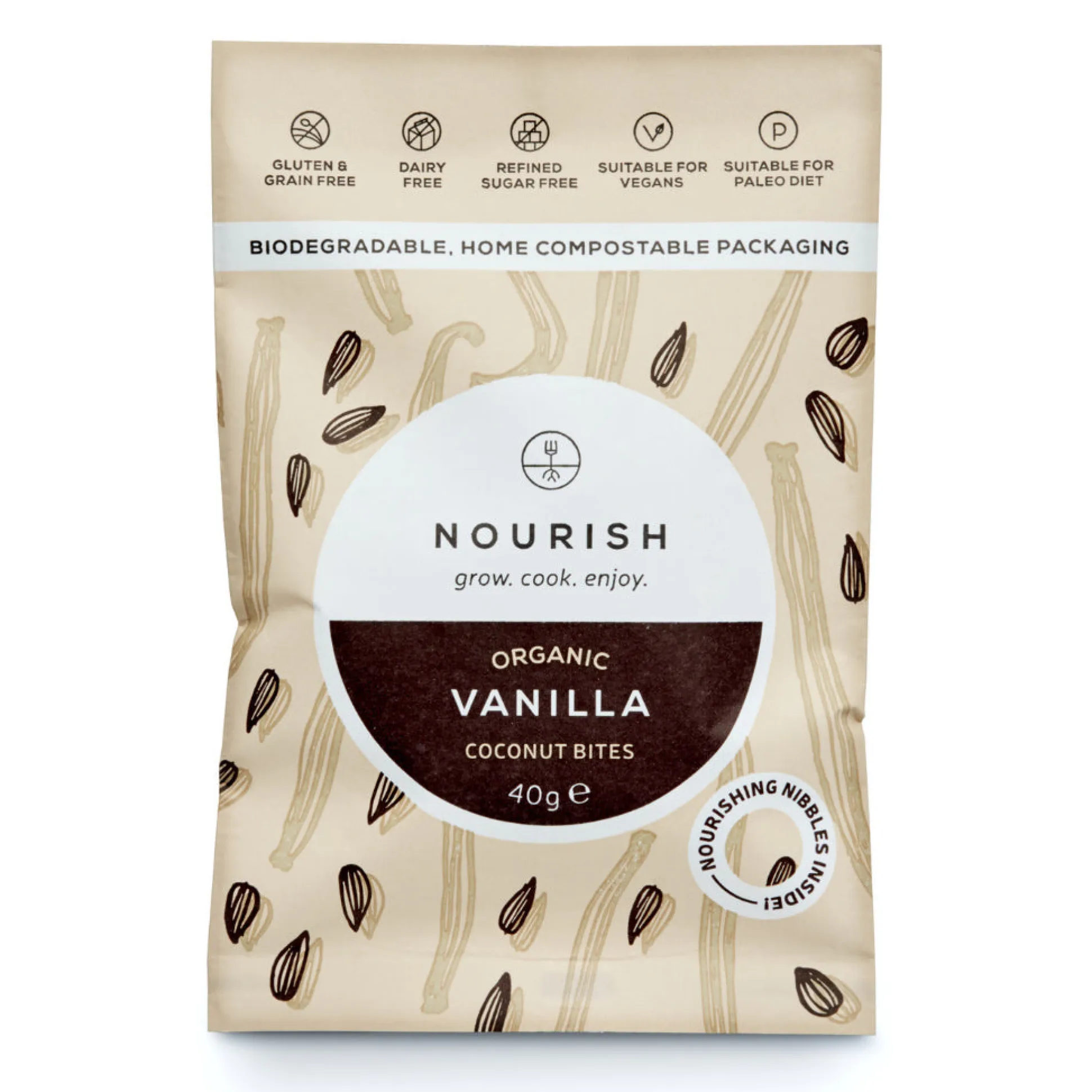 Nourish Organic Vanilla Coconut Bites 40g