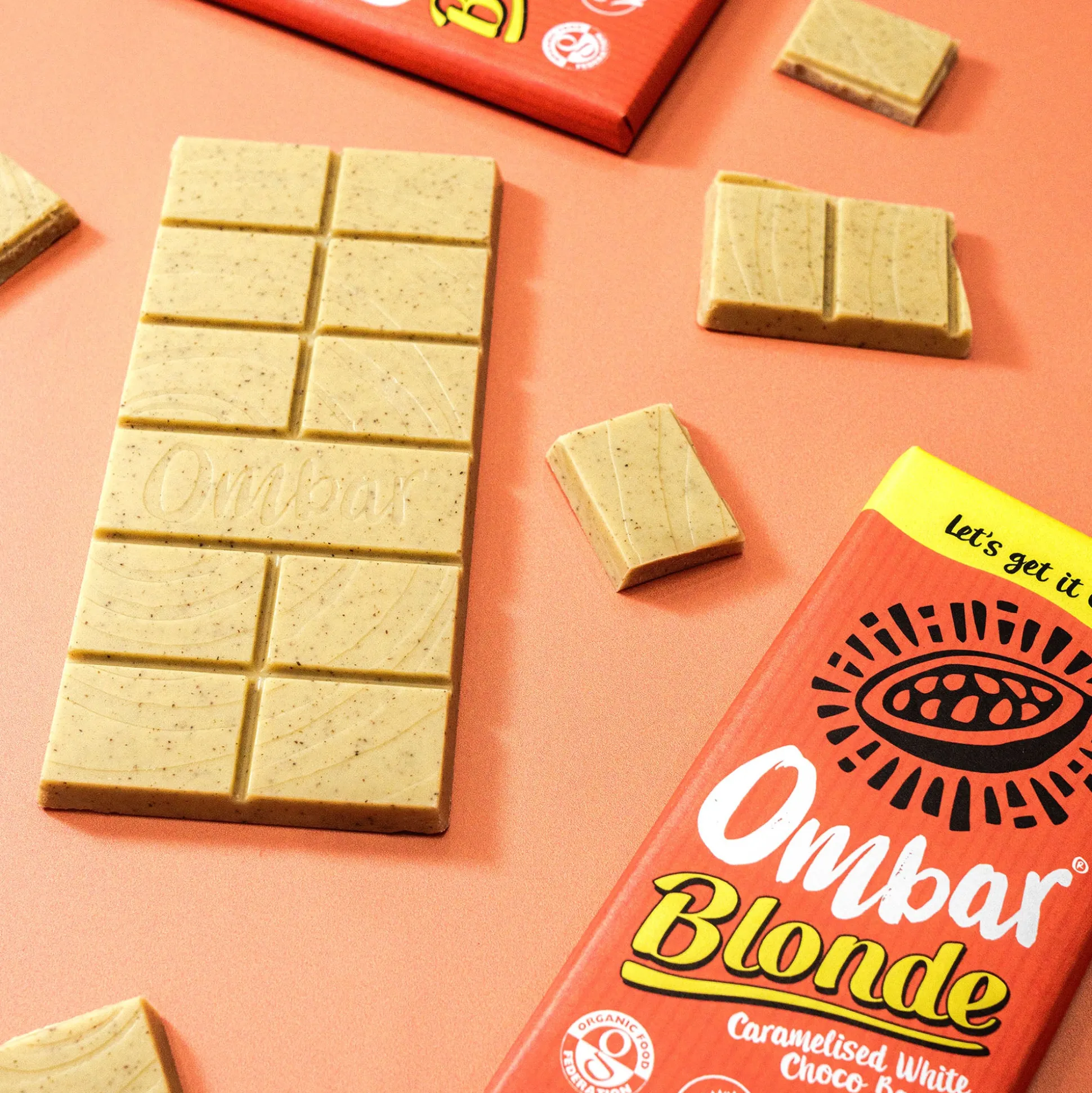 Ombar Blonde Caramelised White Choco Bar 70g