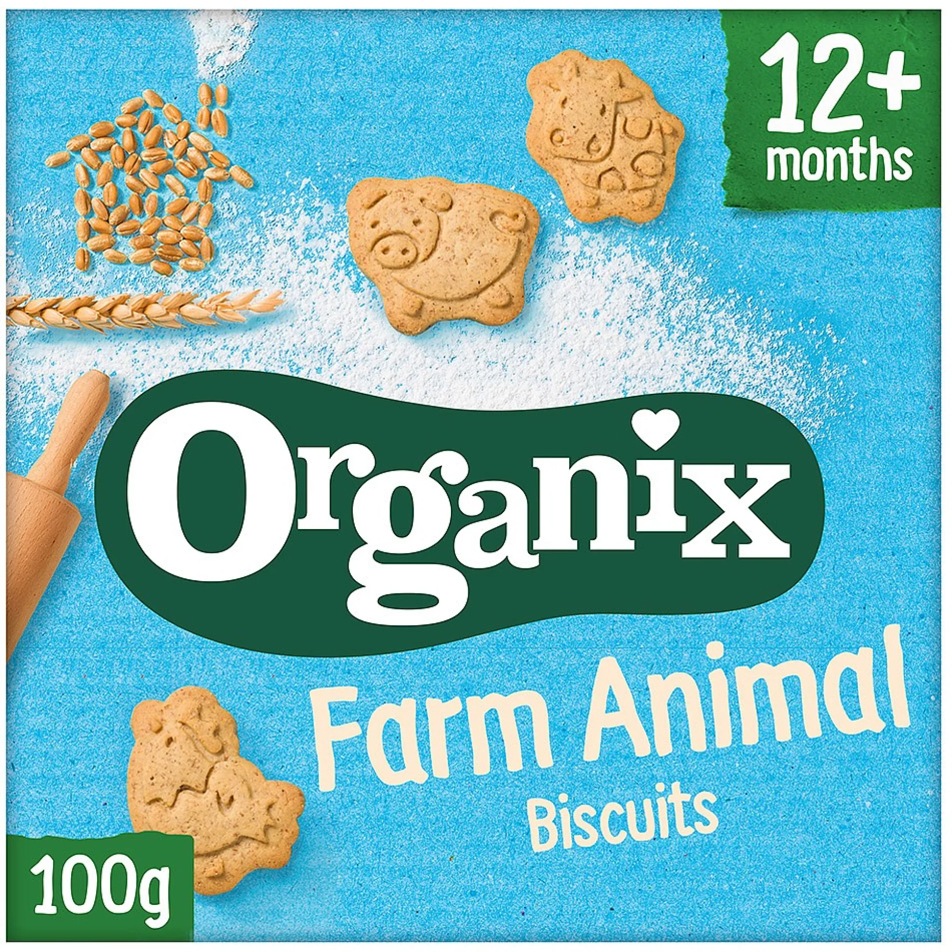 Organix Farm Animal Toddler Snack Biscuits 100g
