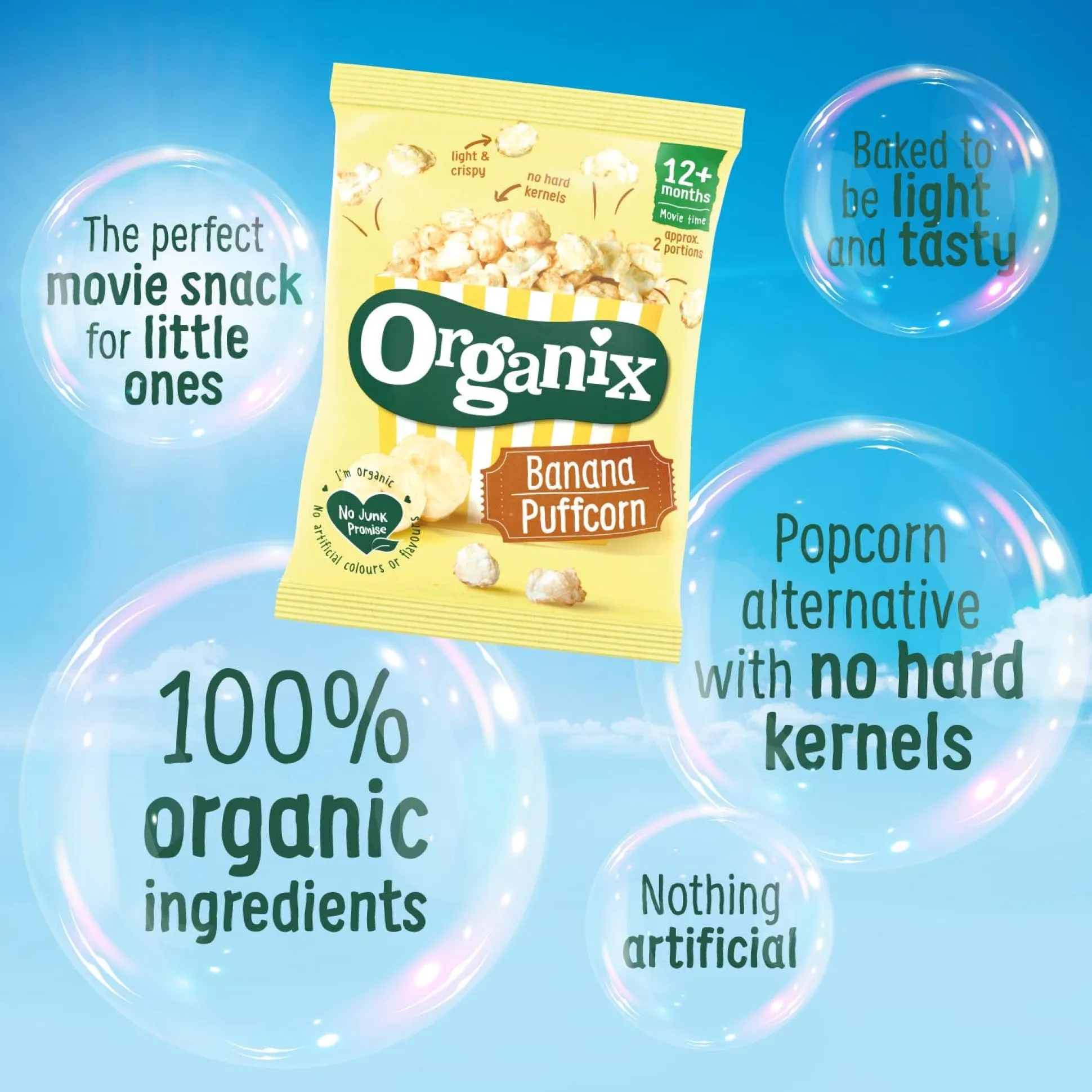 Organix Strawberry & Apple Puffcorn 4x10g