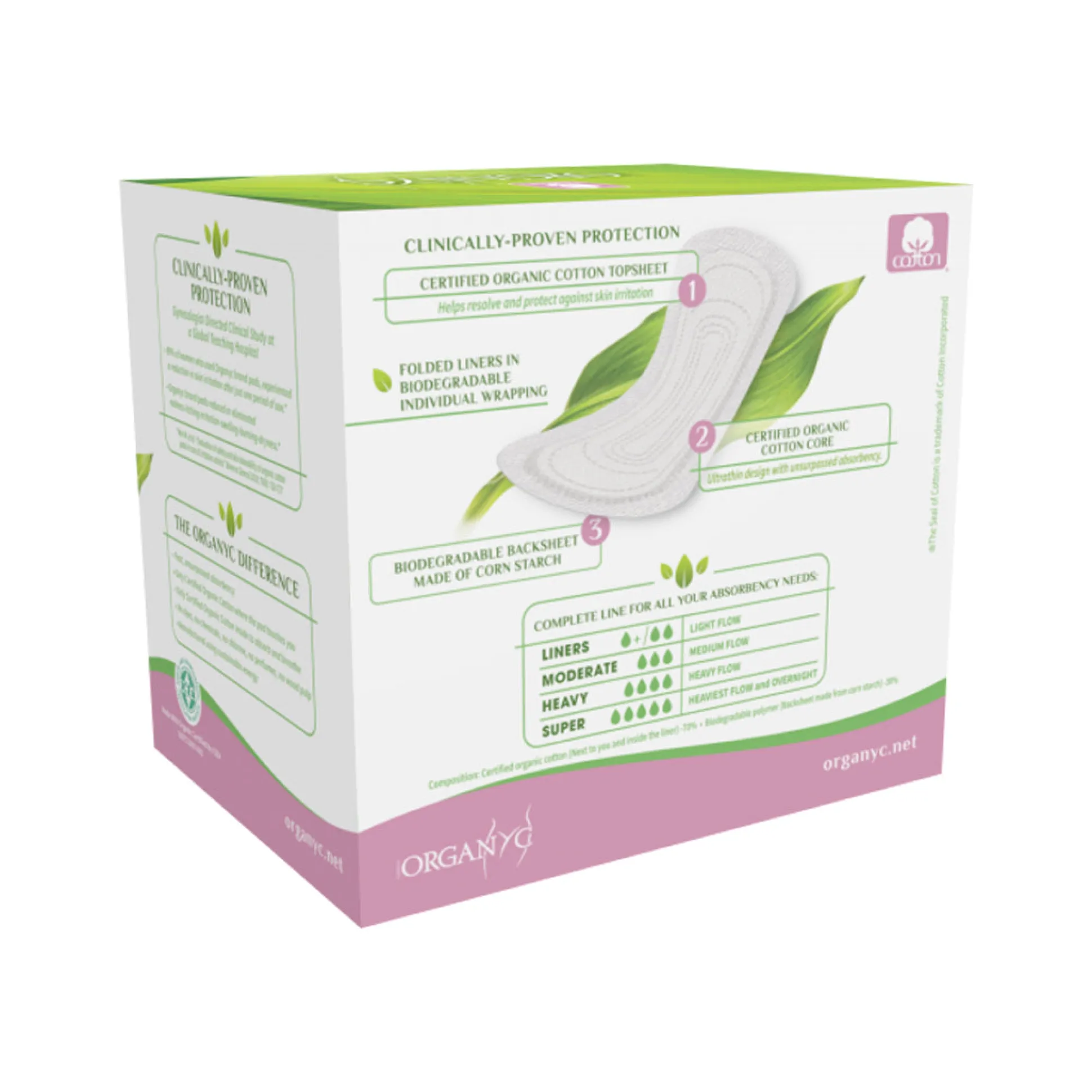 Organyc Panty Liners Folded; Light Flow 24