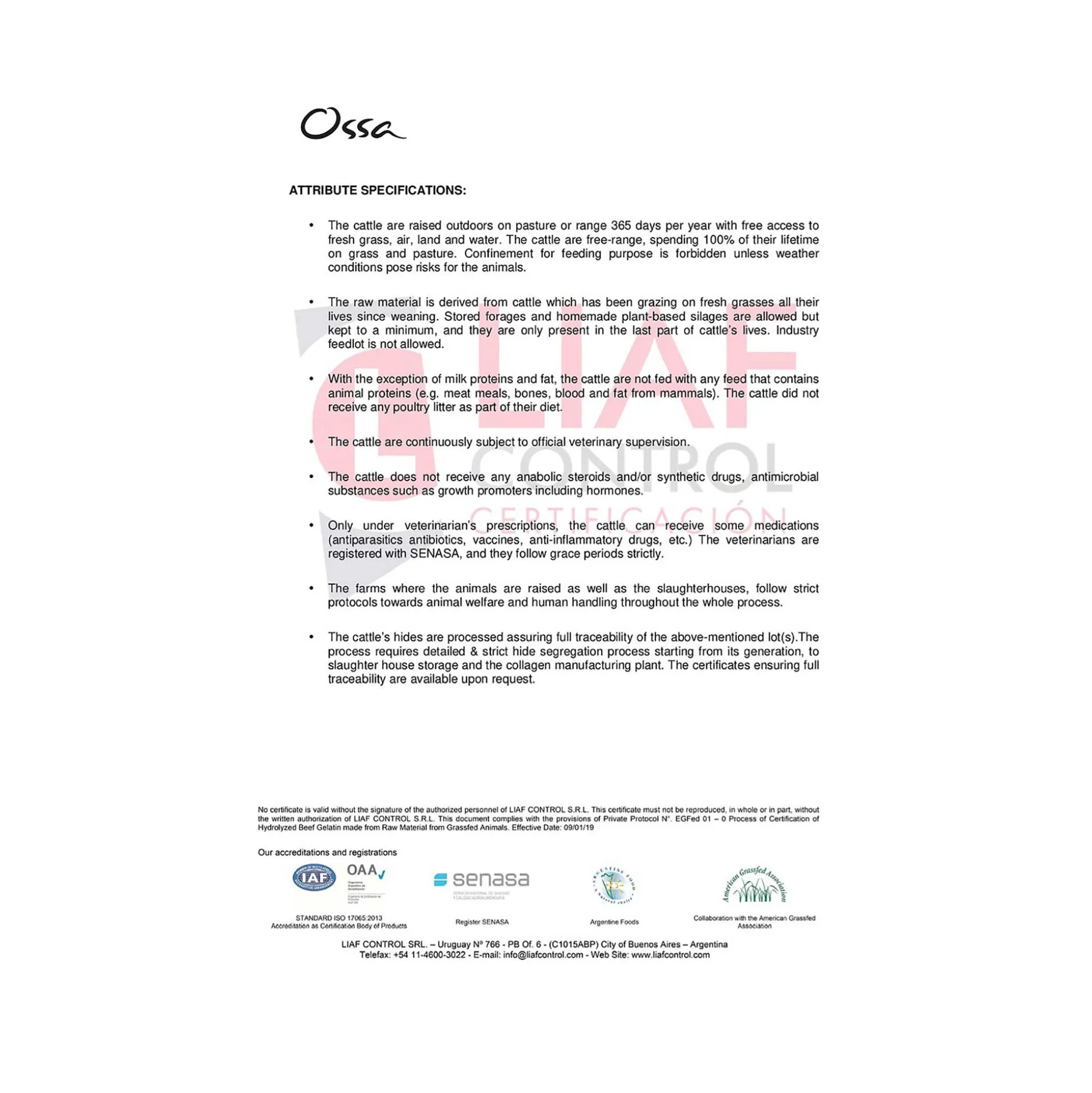 Ossa Grass Fed Collagen Peptides 400g