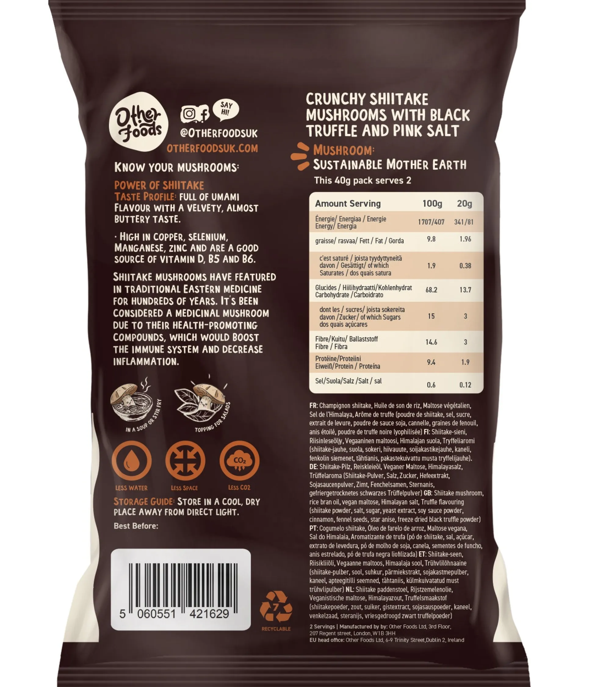 Other Foods Crunchy Shiitake Mushrooms Truffle Flavour 40g