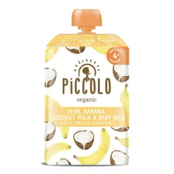 Piccolo Pear, Banana, Coconut Milk & Baby Rice with a Pinch of Cinnamon (4+ Months) 100g