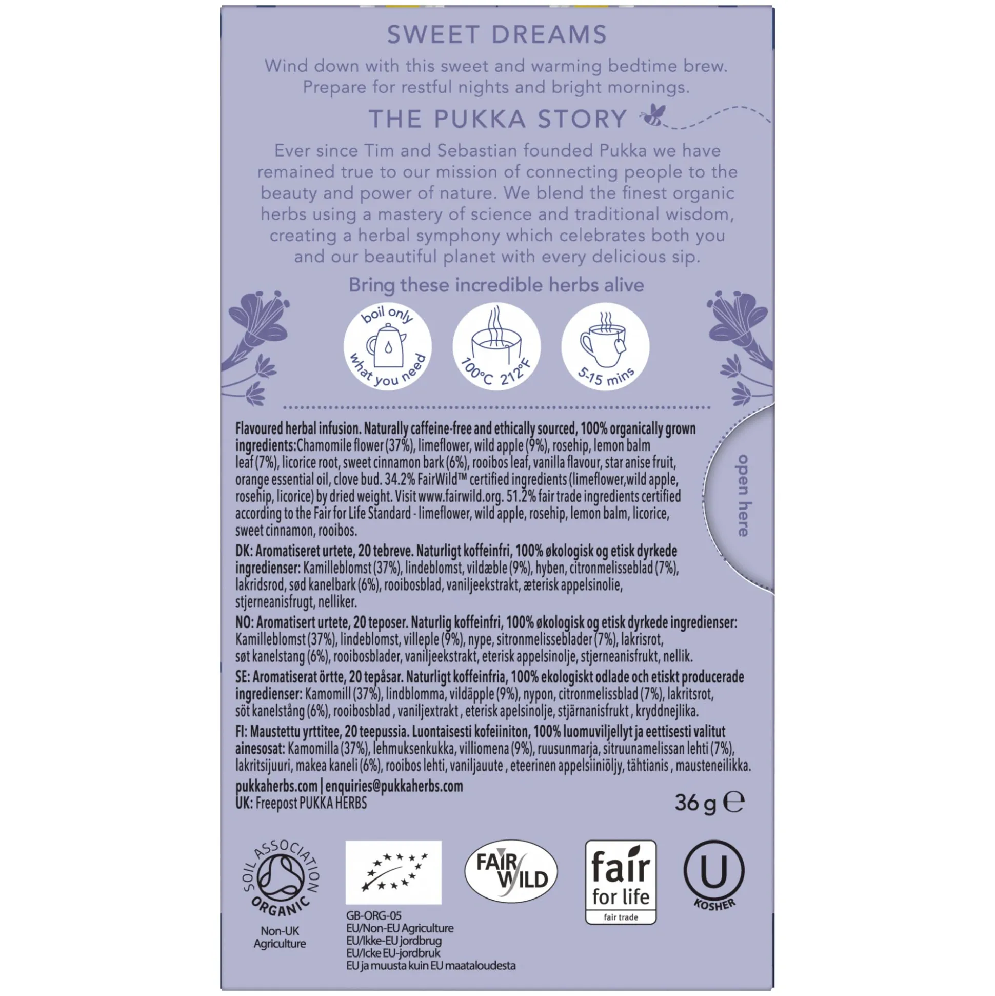 Pukka Organic Night Time Apple Chai Herbal Tea With Chamomile 20 bags