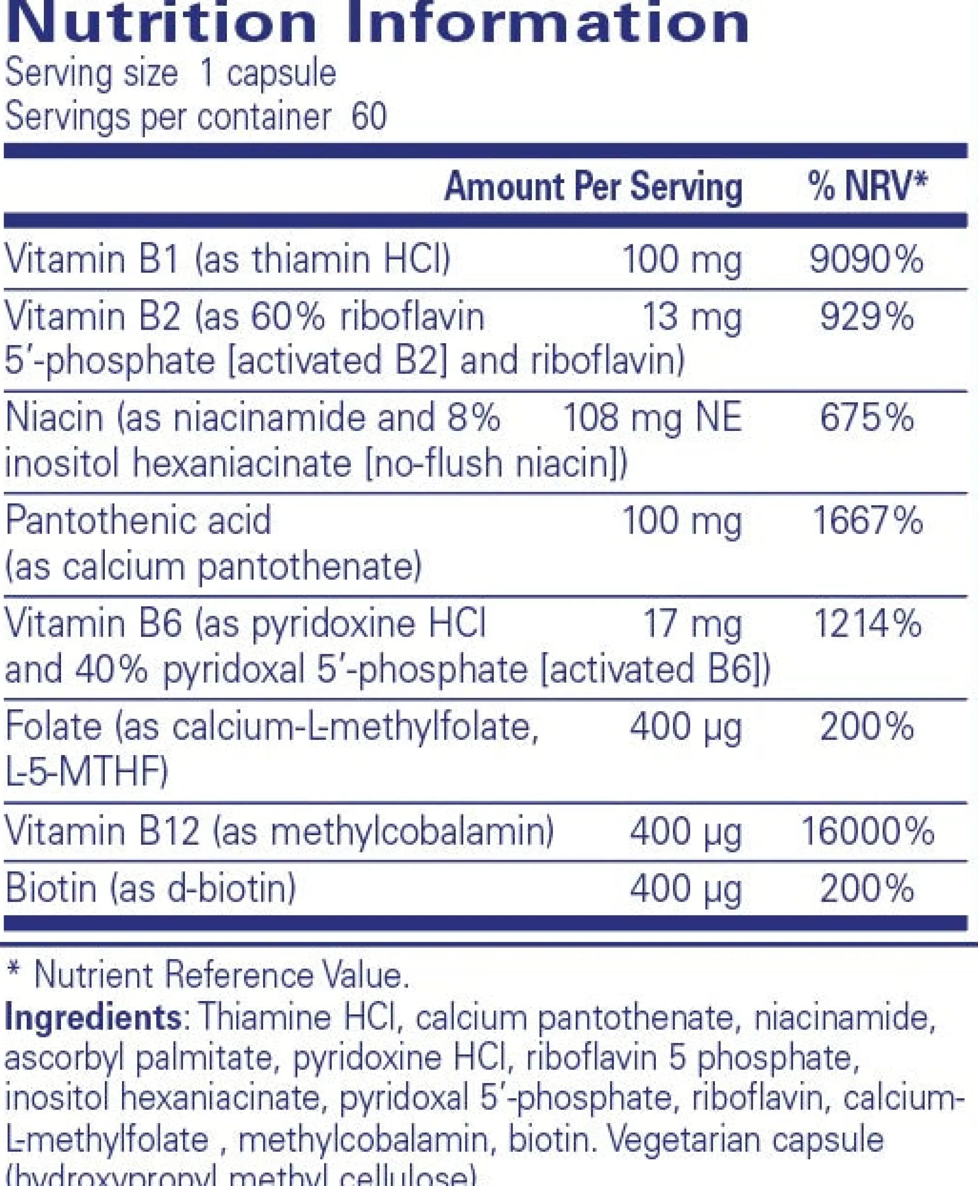 Pure Encapsulations B-Complex Plus 60