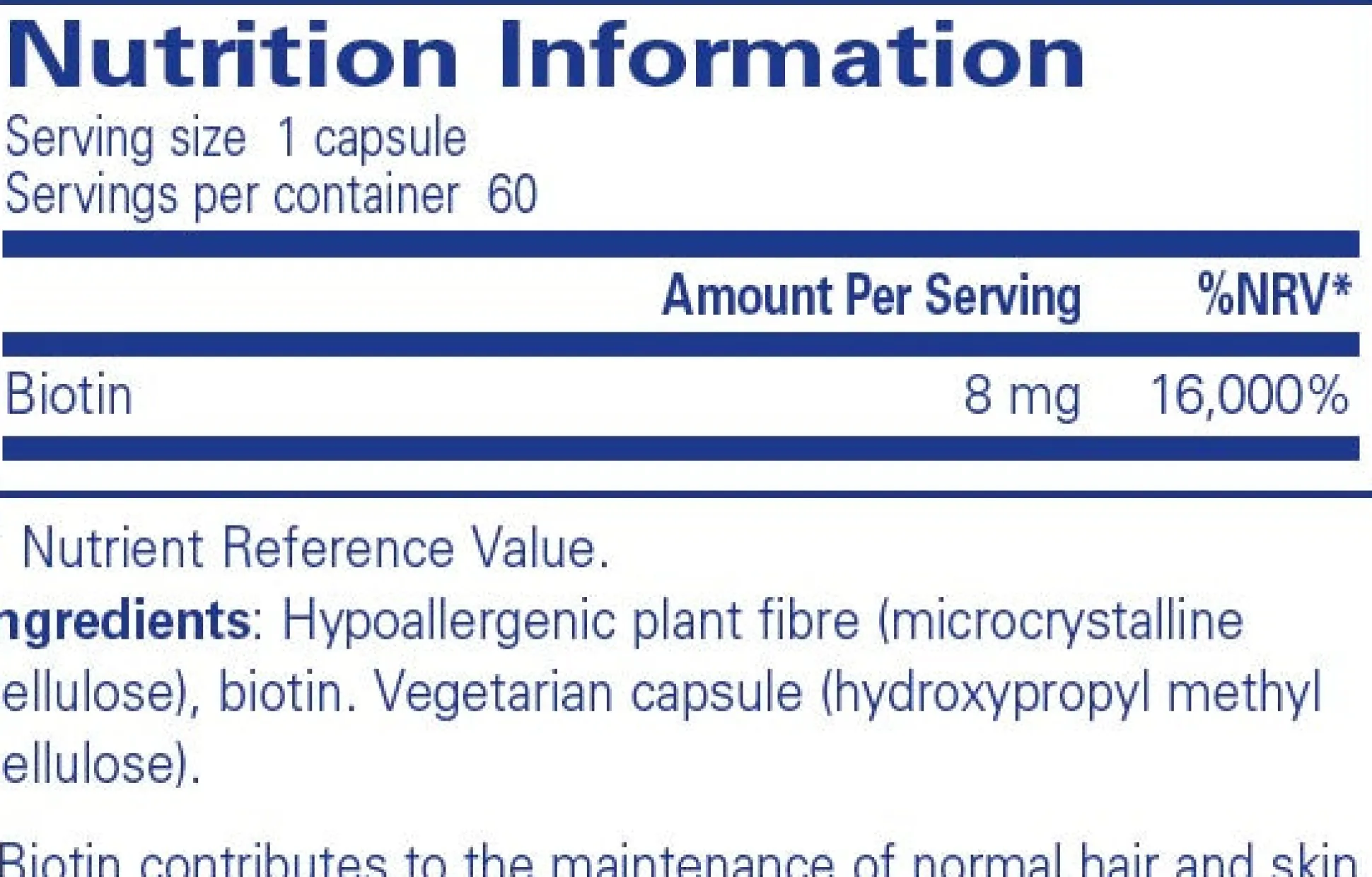 Pure Encapsulations Biotin 8 mg 60 caps