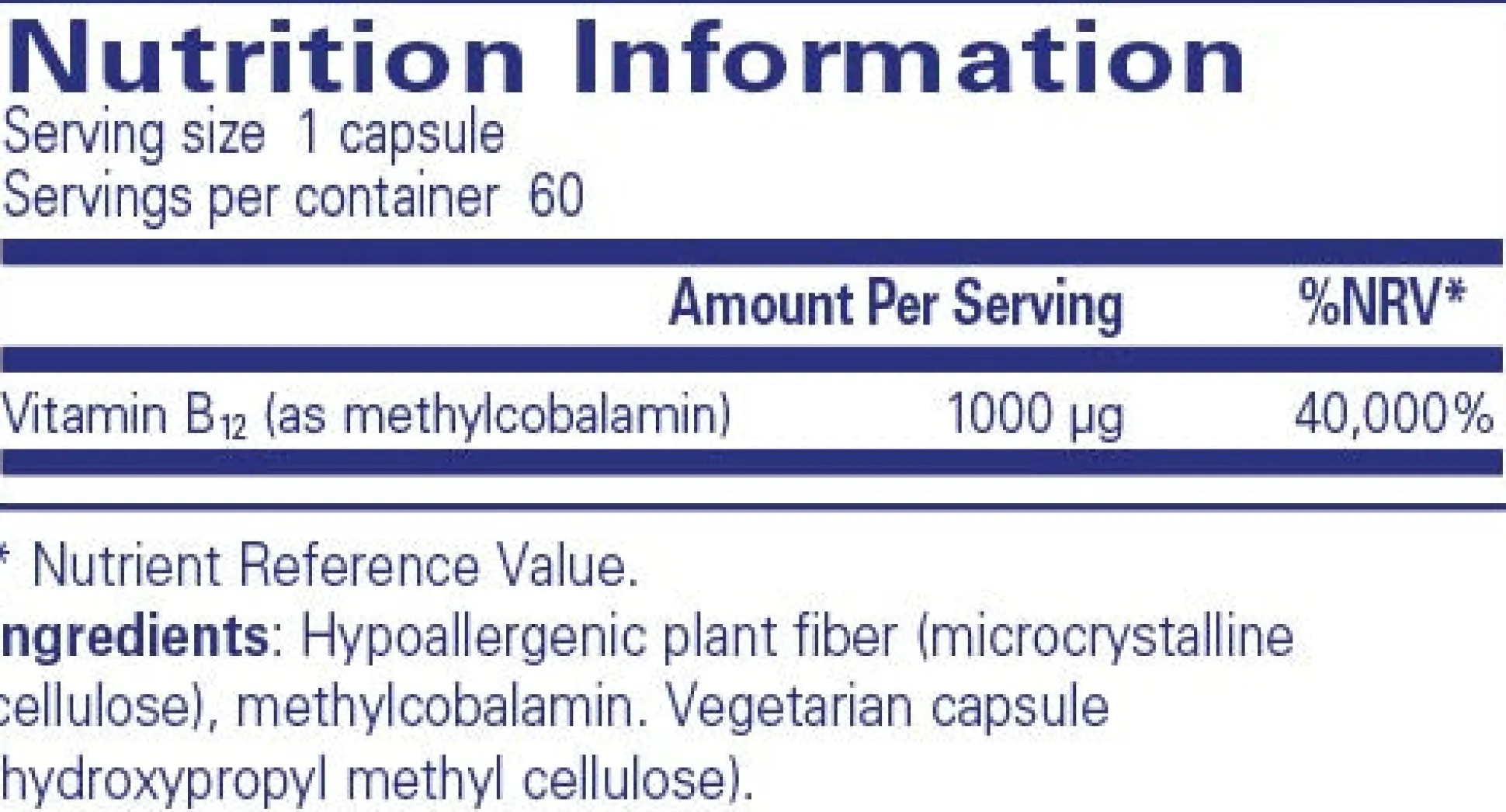 Pure Encapsulations B12 (methylcobalamin) 60 caps