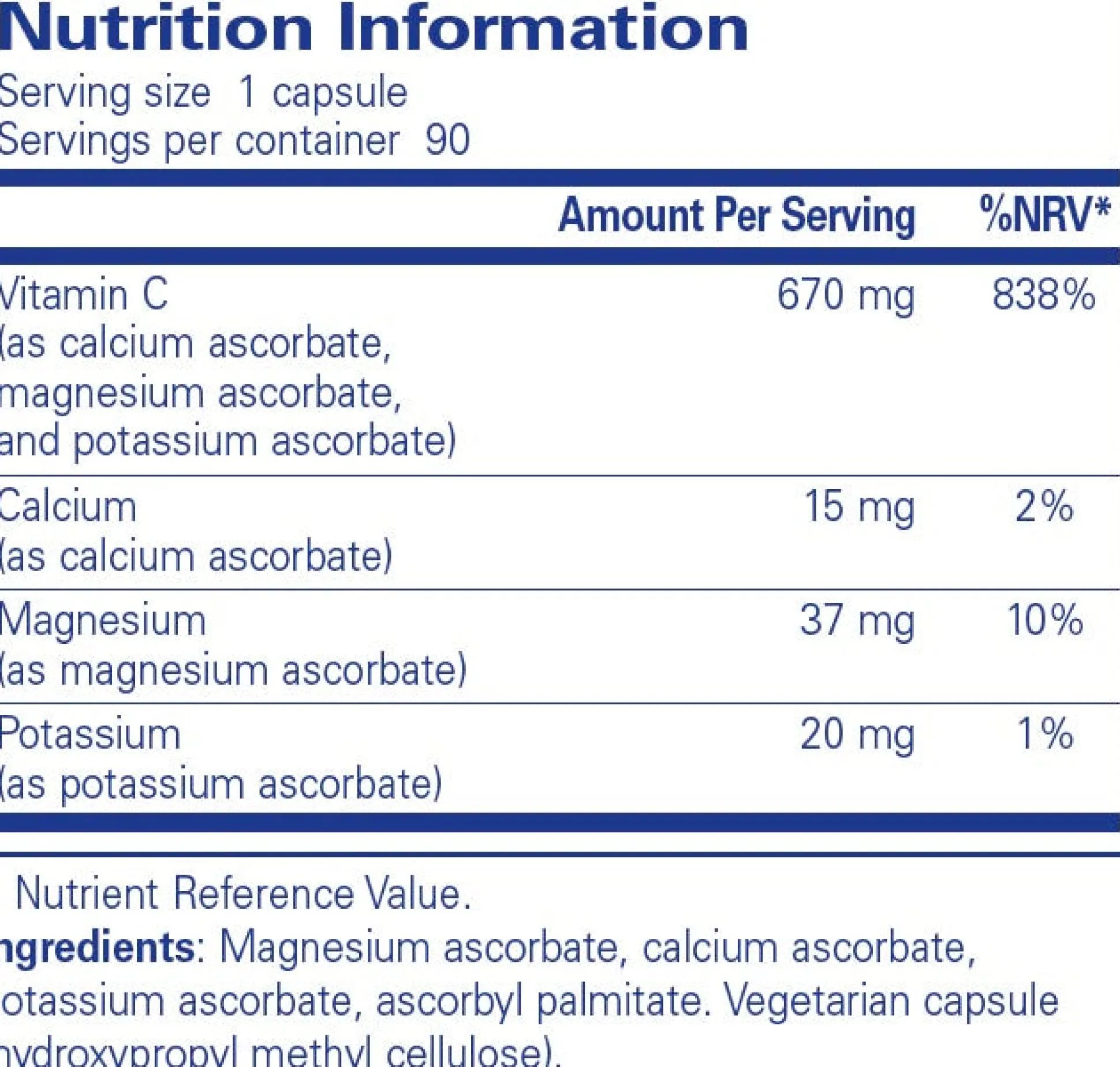 Pure Encapsulations Buffered Ascorbic Acid 90