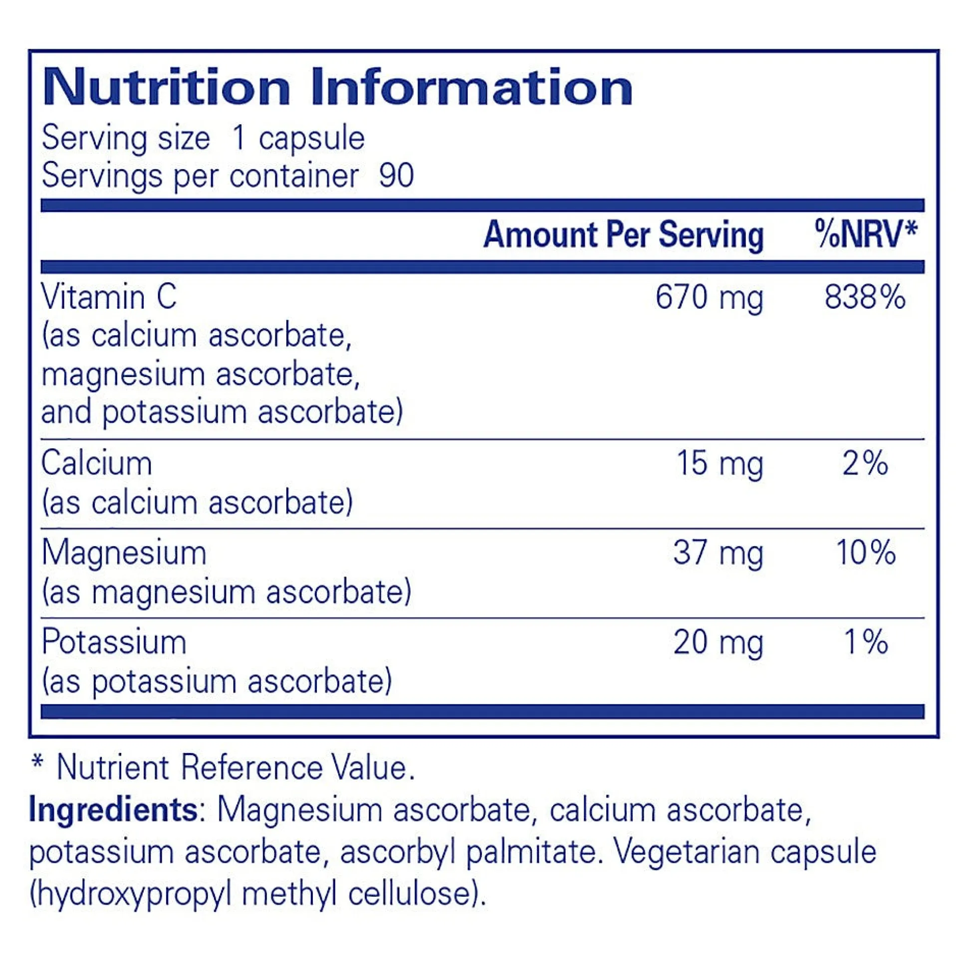 Pure Encapsulations Buffered Ascorbic Acid 90