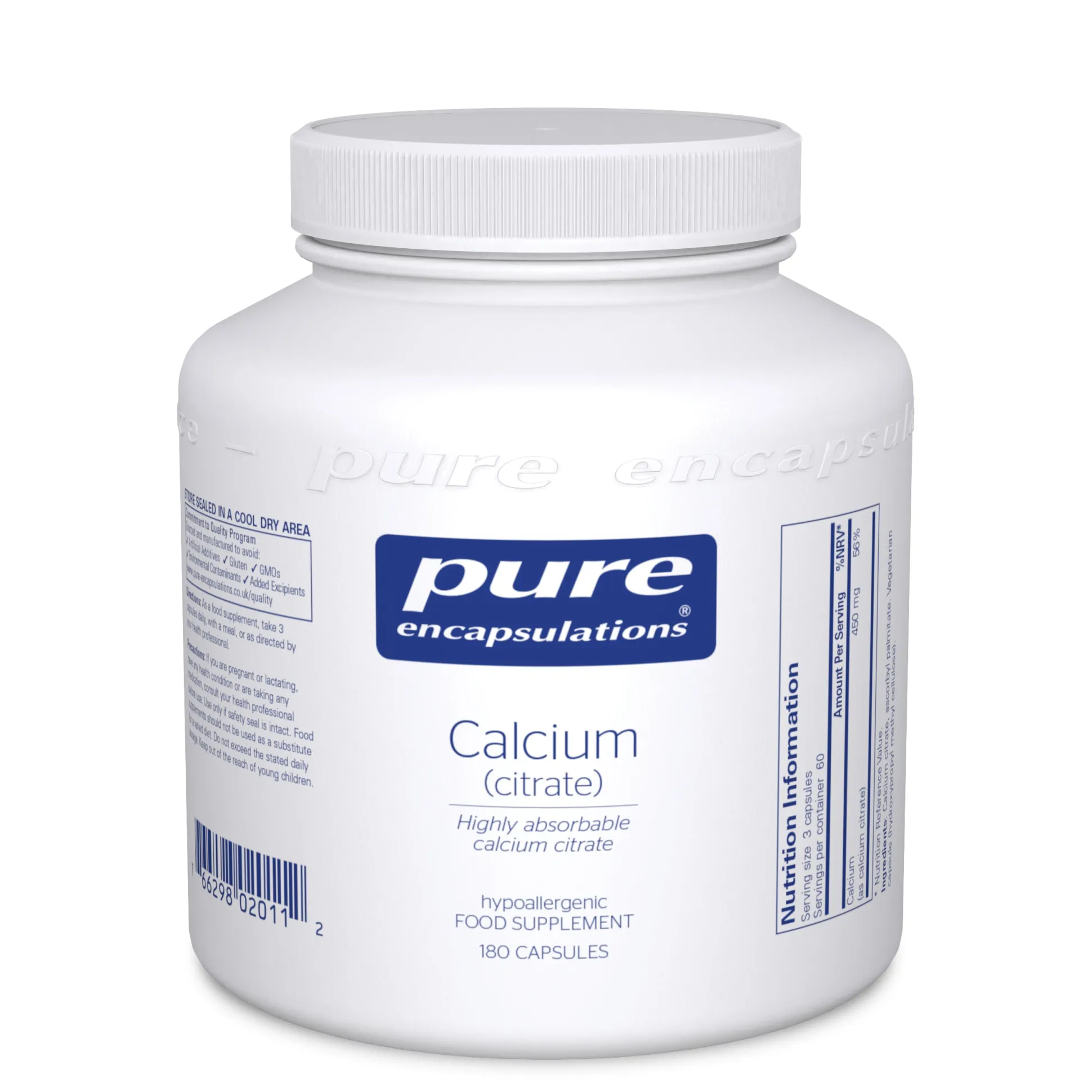 Pure Encapsulations Calcium (citrate) 180 caps