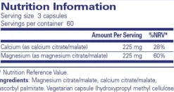 Pure Encapsulations Calcium Magnesium (citrate/malate) 180 caps