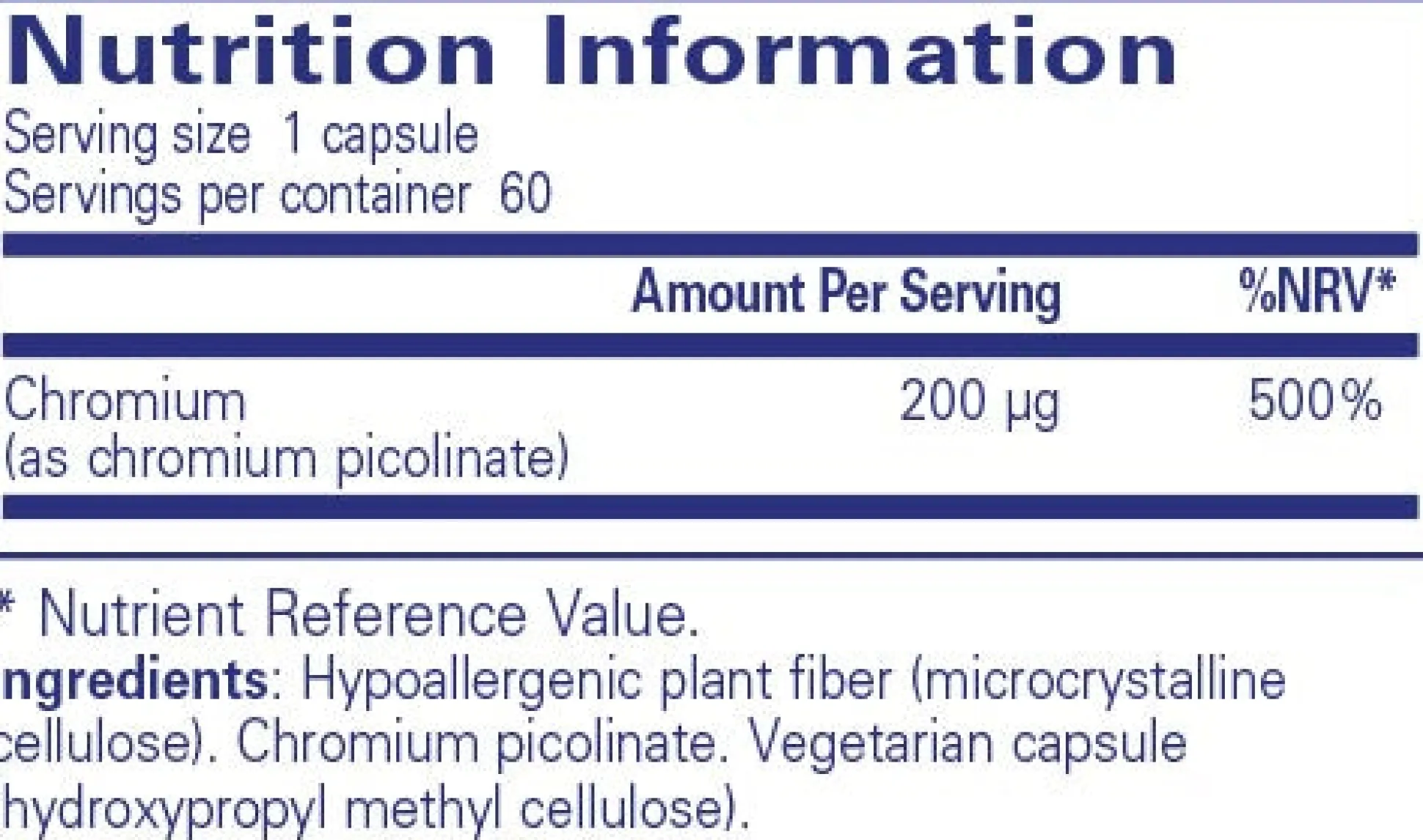 Pure Encapsulations Chromium (pic) 200 mcg 60 caps