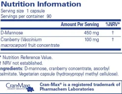Pure Encapsulations Cranberry/ d-Mannose 90 caps