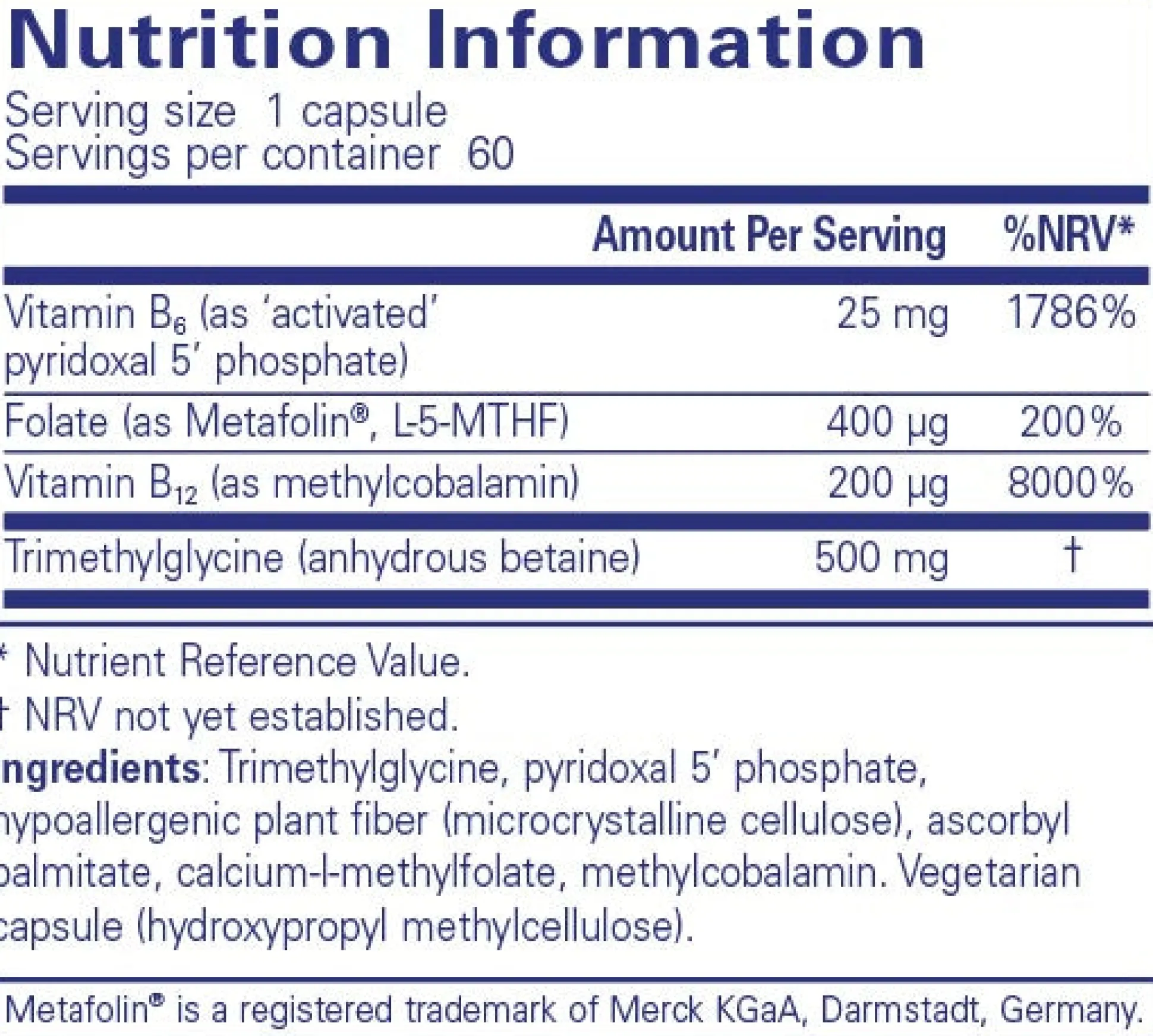 Pure Encapsulations Homocysteine Factors 60 caps