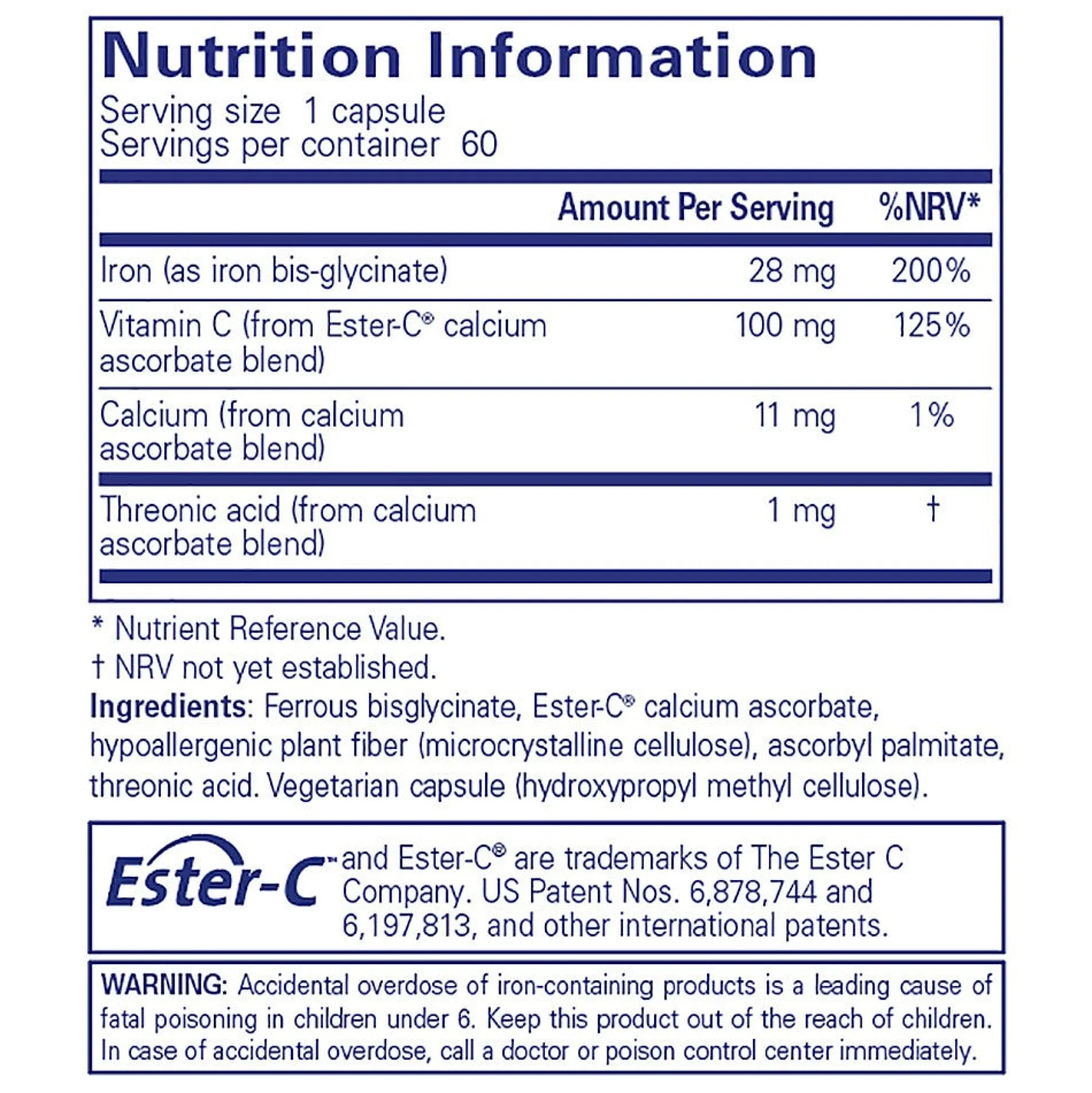 Pure Encapsulations Iron-C 60