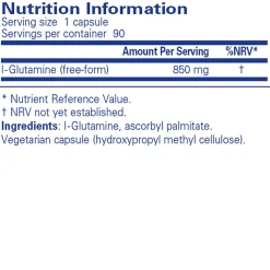 Pure Encapsulations l-Glutamine 850mg 90
