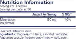 Pure Encapsulations Magnesium (citrate) 90 caps