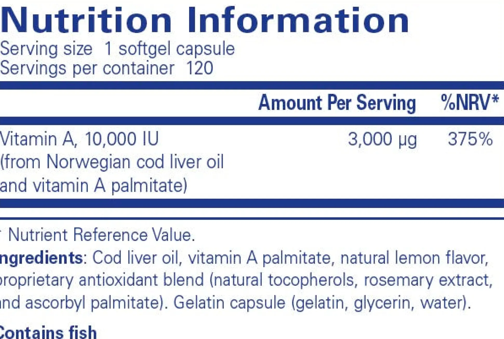 Pure Encapsulations Vitamin A 10,000 IU 120 caps