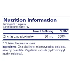Pure Encapsulations Zinc 30 60 caps