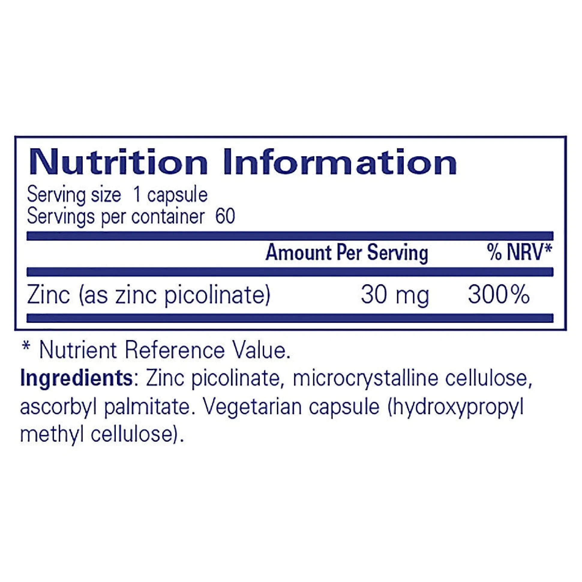 Pure Encapsulations Zinc 30 60 caps