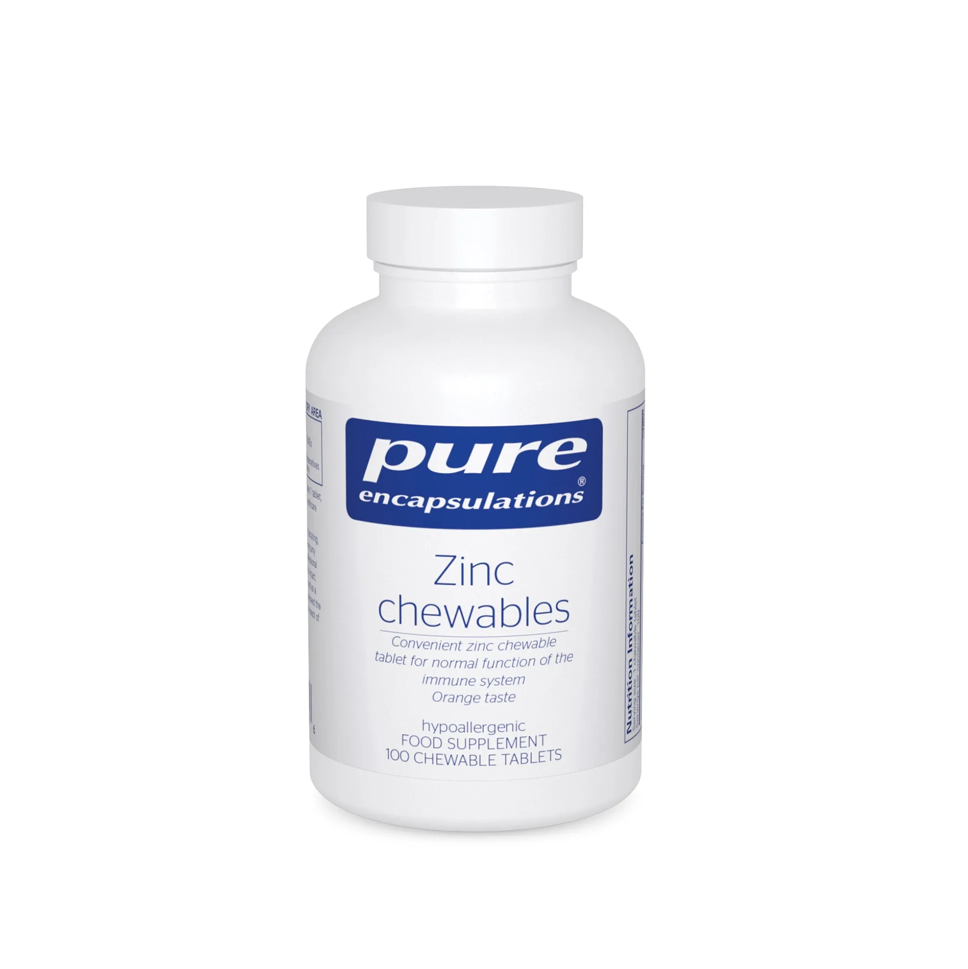 Pure Encapsulations Zinc Chewables 100 tabs