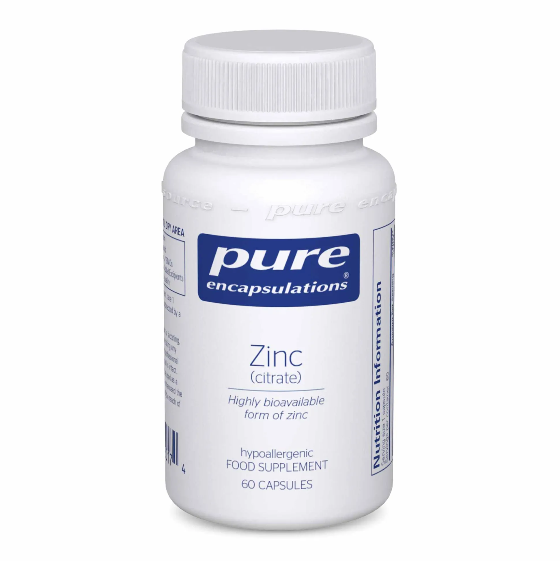 Pure Encapsulations Zinc (citrate) 60 caps