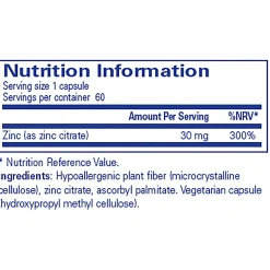 Pure Encapsulations Zinc (citrate) 60 caps