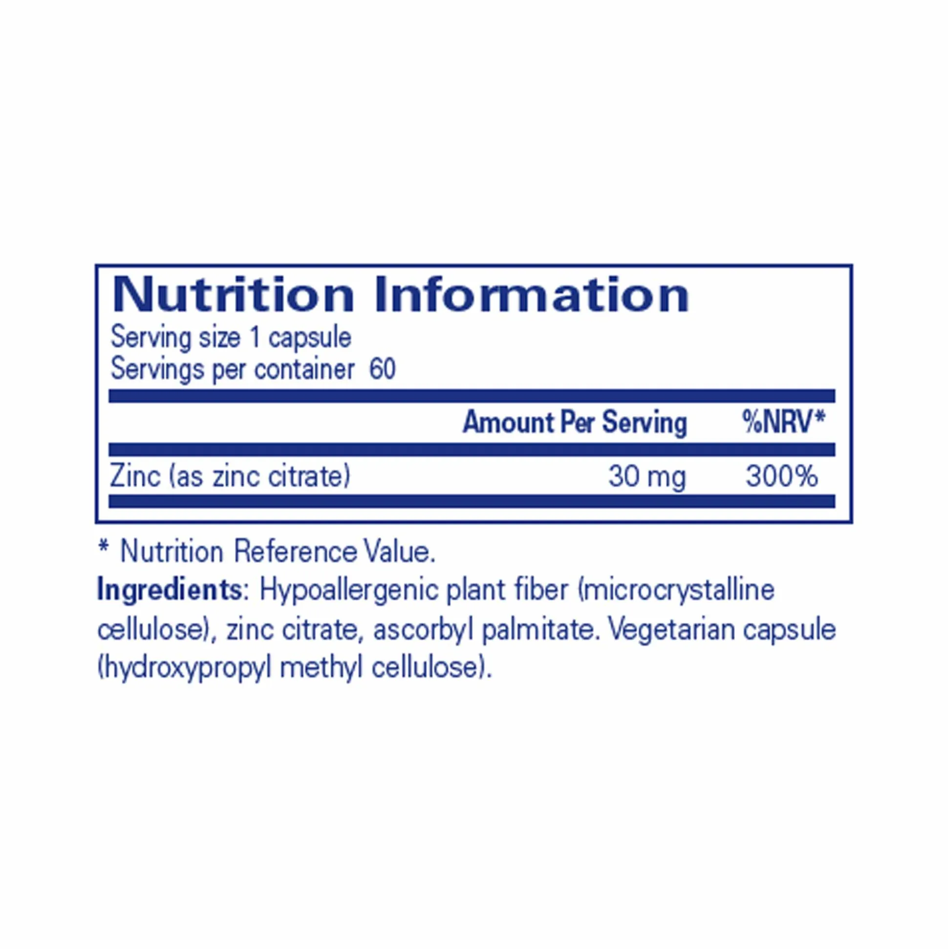 Pure Encapsulations Zinc (citrate) 60 caps