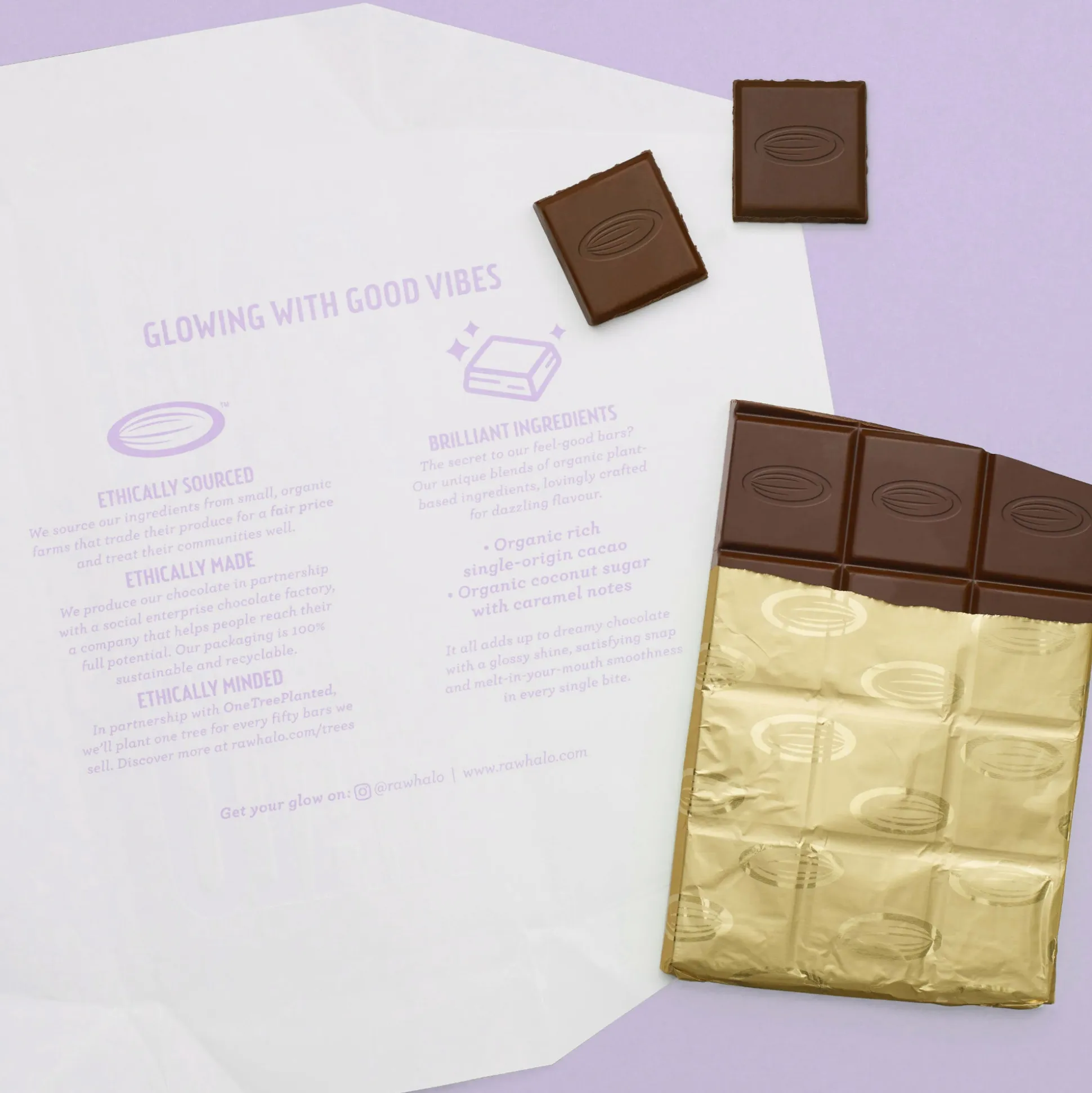 Raw Halo Dark 85% Organic Vegan Chocolate Bar 70g 70g