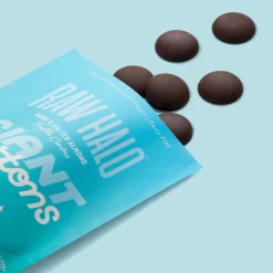 Raw Halo Dark & Salted Almond Vegan Giant Chocolate Buttons 90g 90g