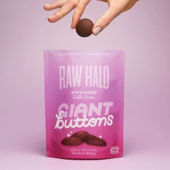 Raw Halo Mylk & Hazelnut Vegan Giant Chocolate Buttons 90g 90g
