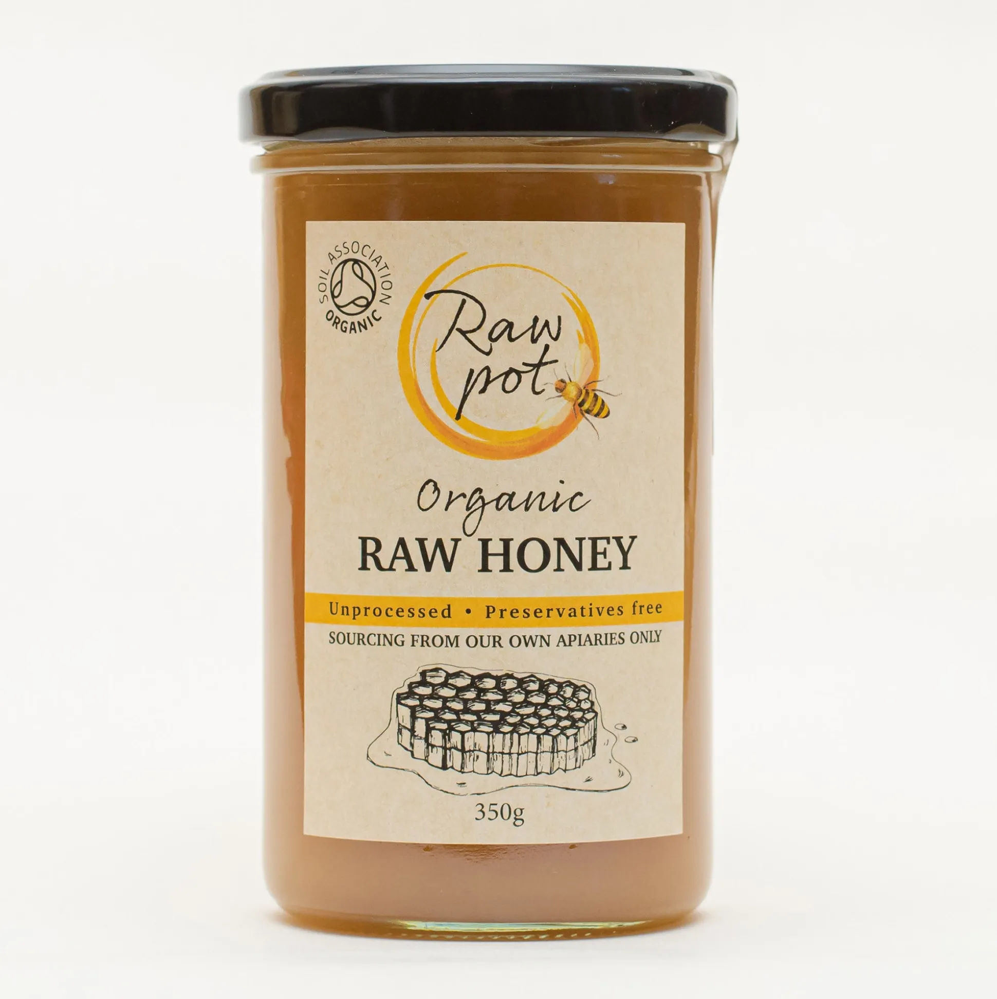 Raw Pot Organic Raw Honey 350g
