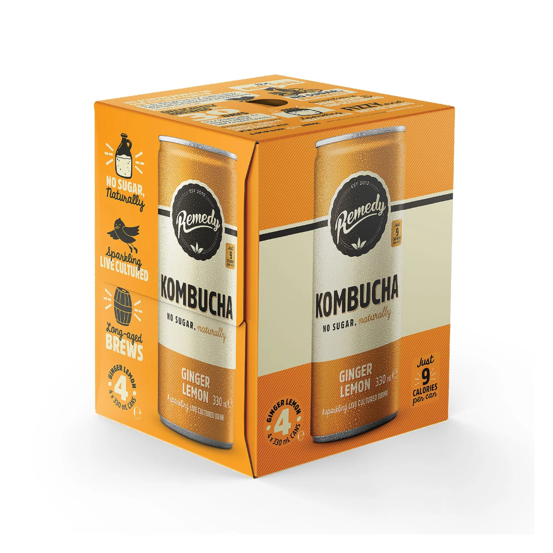 Remedy Ginger Lemon Kombucha Multipack 4x330ml