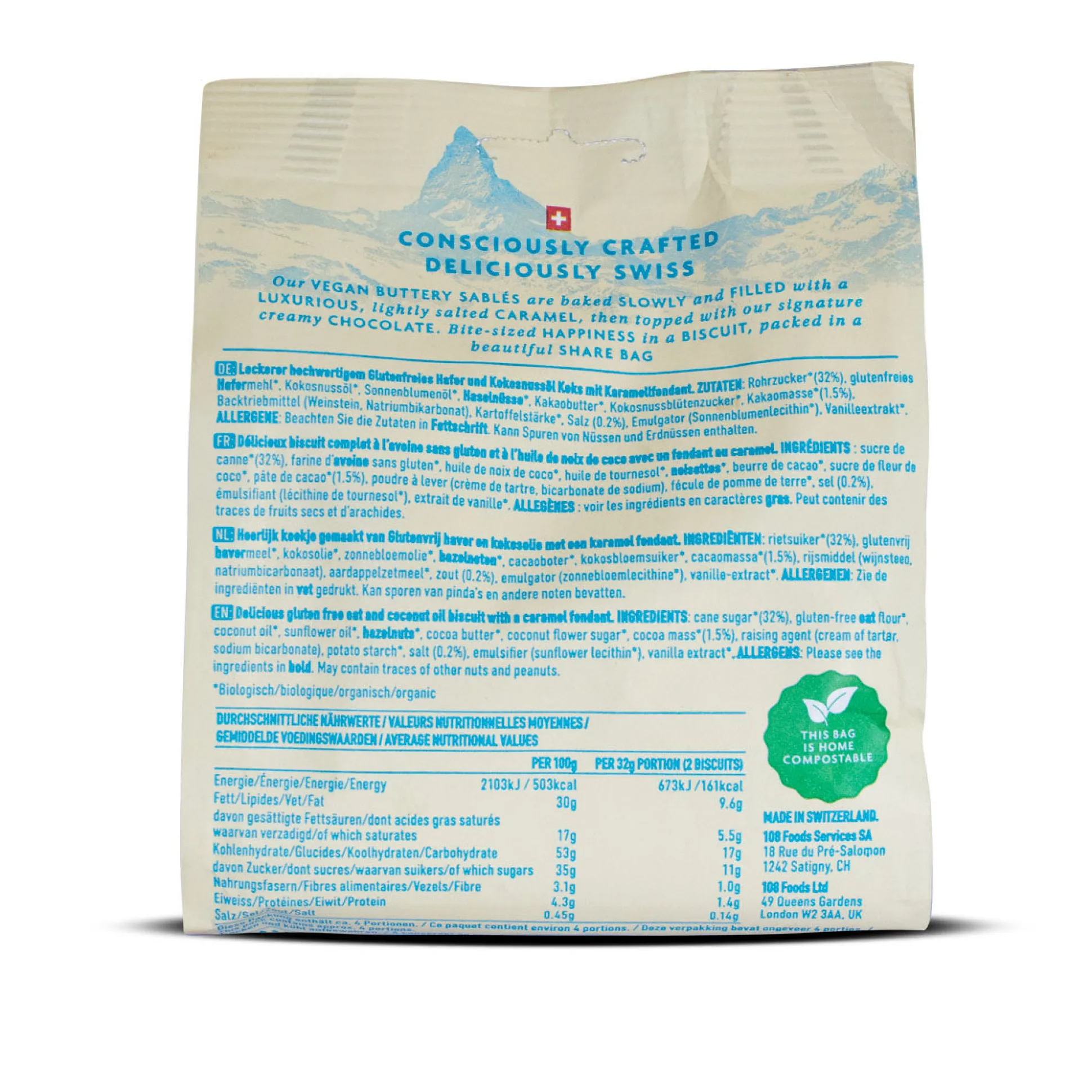 Rhythm 108 Salted Caramel Filled Biscuit Share Bag 135g