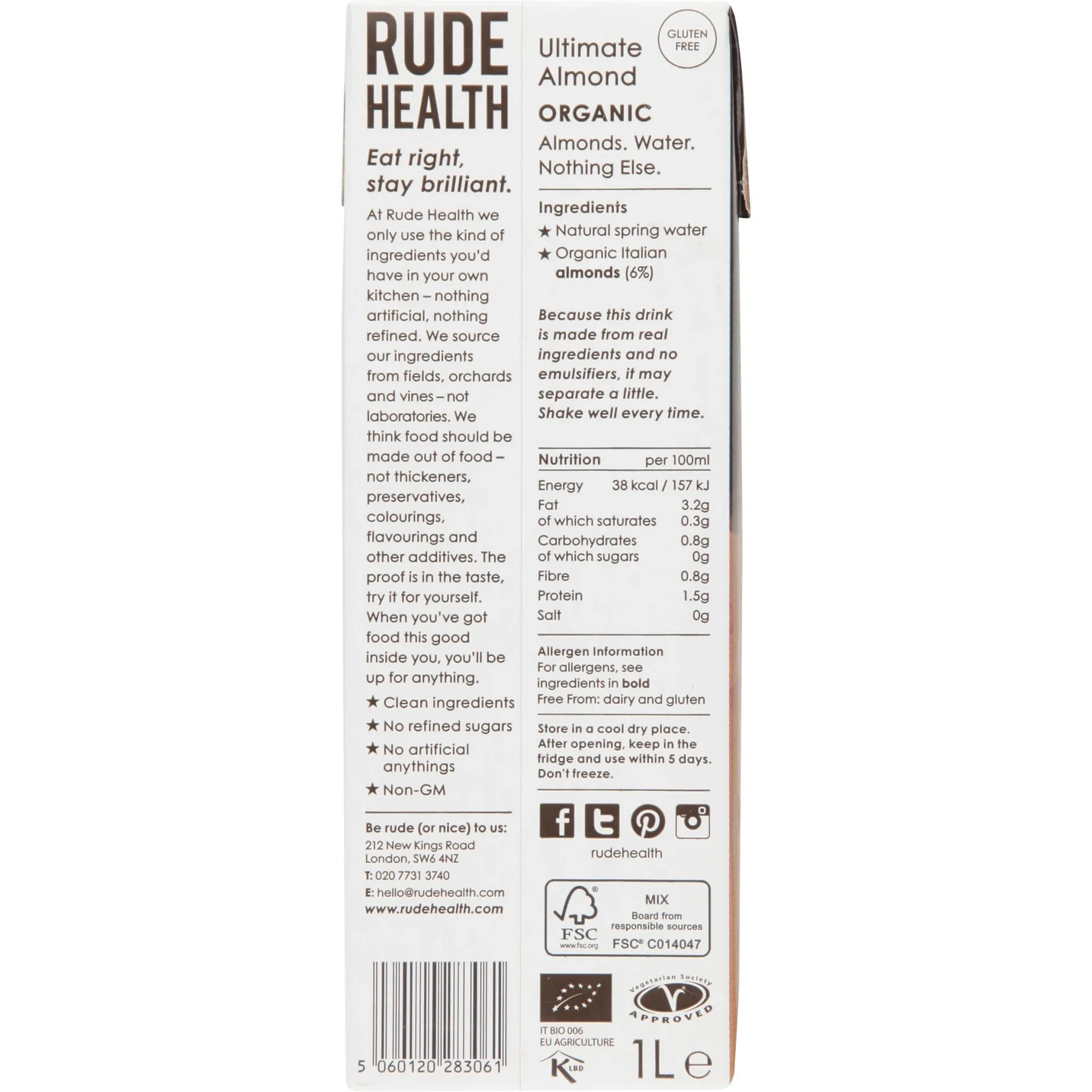 Rude Health Ultimate Almond Drink 1L
