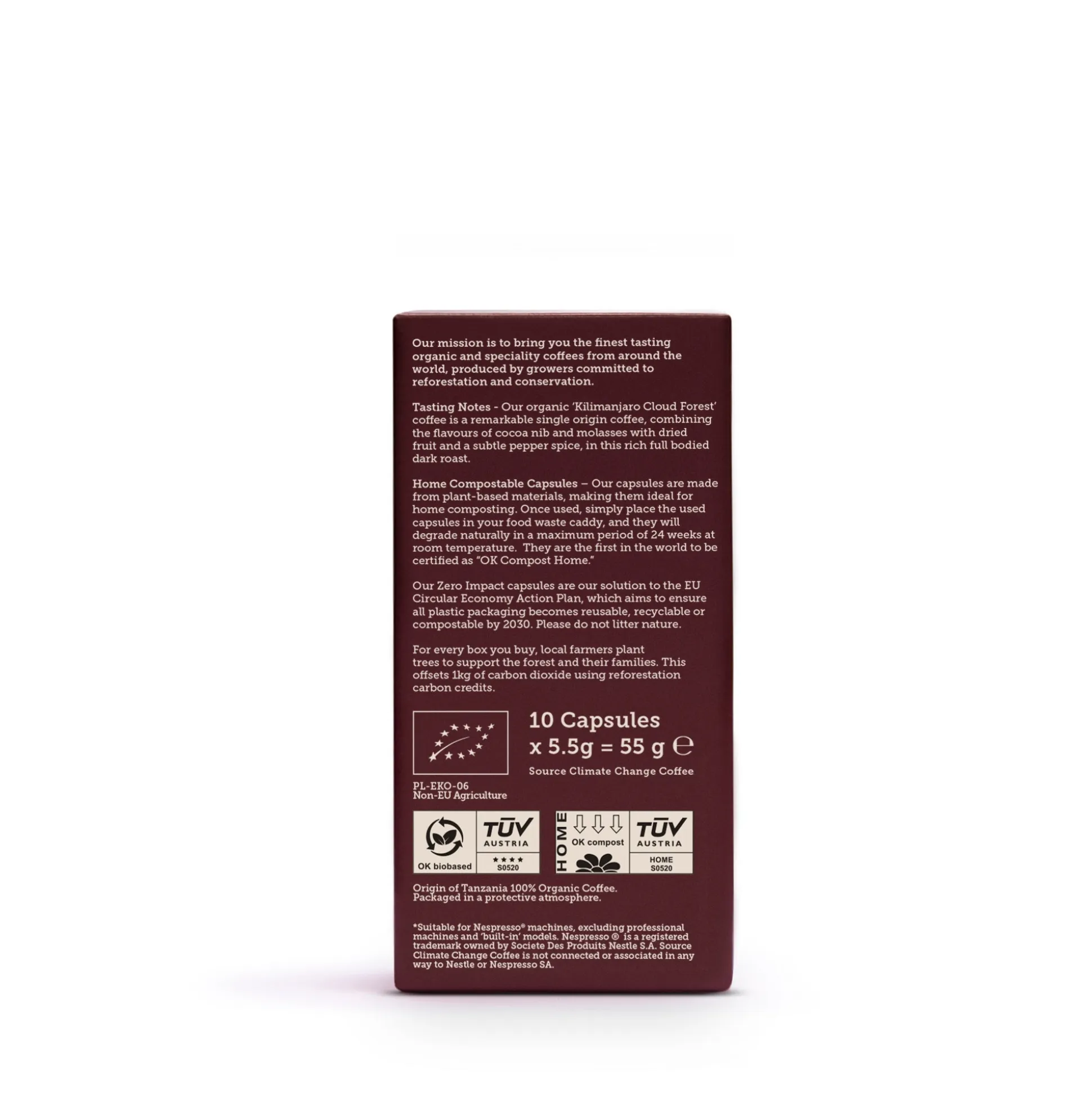 Source Organic Home Compostable Tanzania Capsules 57g