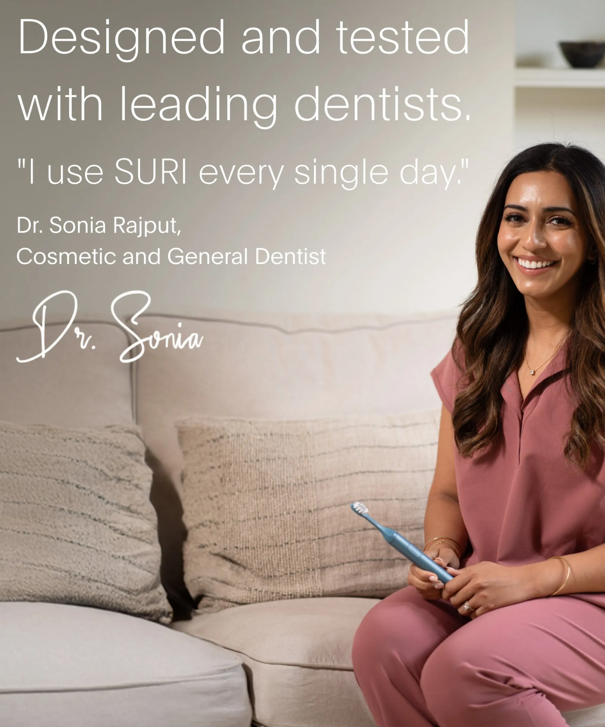 SURI S2 Electric Toothbrush and UV Travel Case Morning Waves each