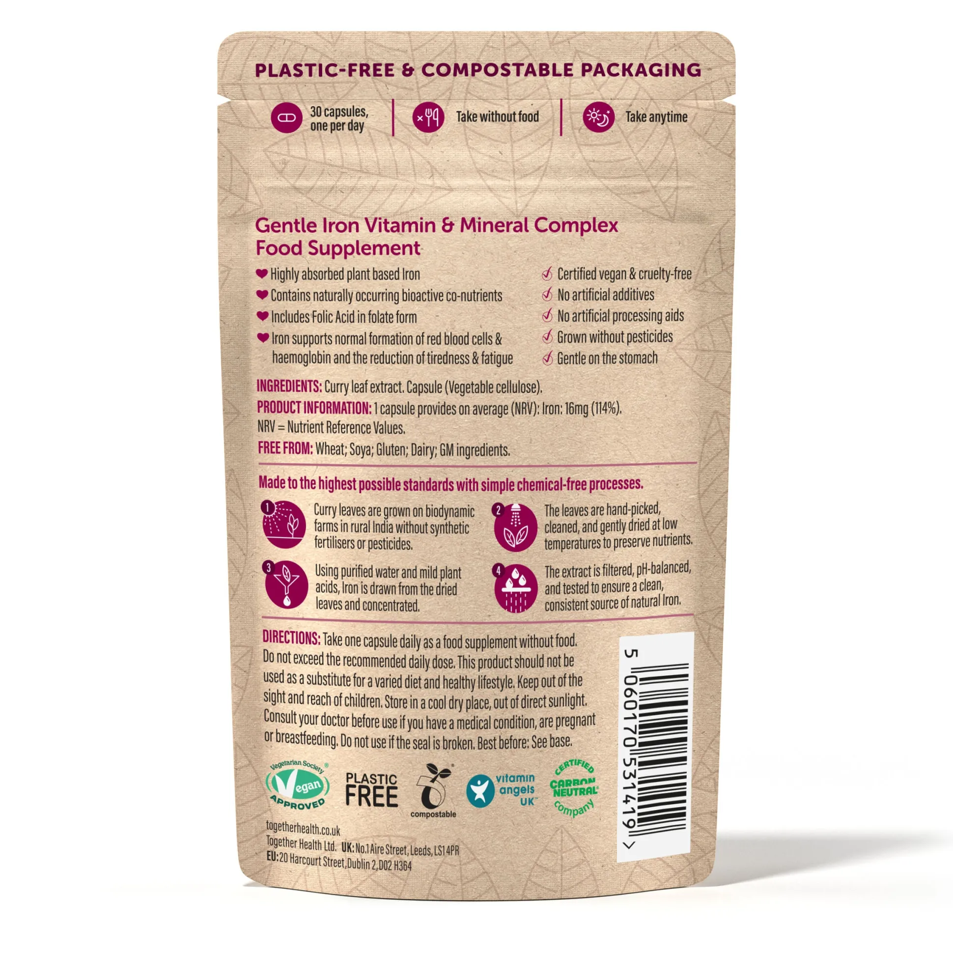 Together Health Gentle Iron Vitamin & Mineral Complex 30 caps